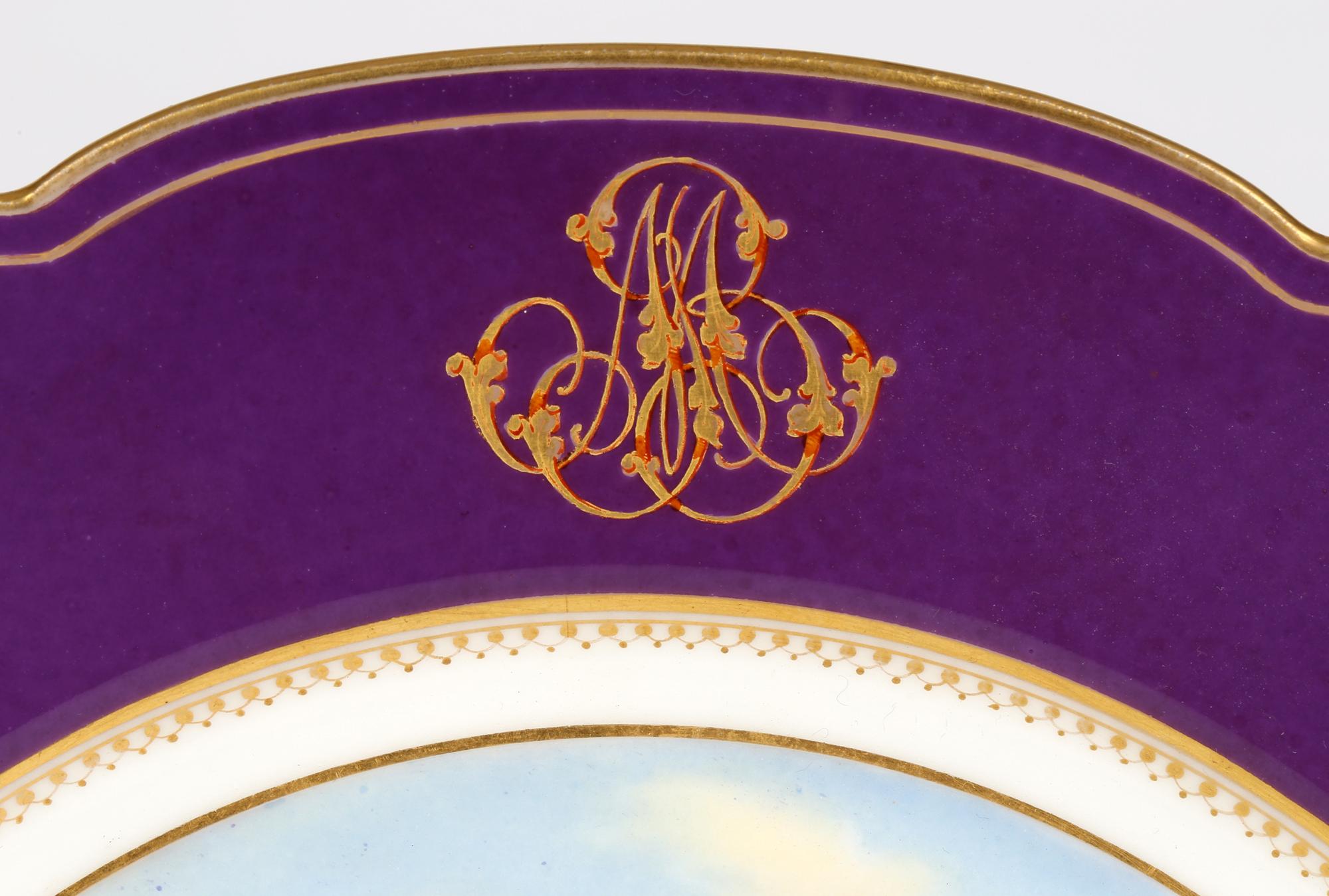 Assiette de cabinet peinte à la main, Lahoche et Pannier, Palais Royal Paris, France en vente 3