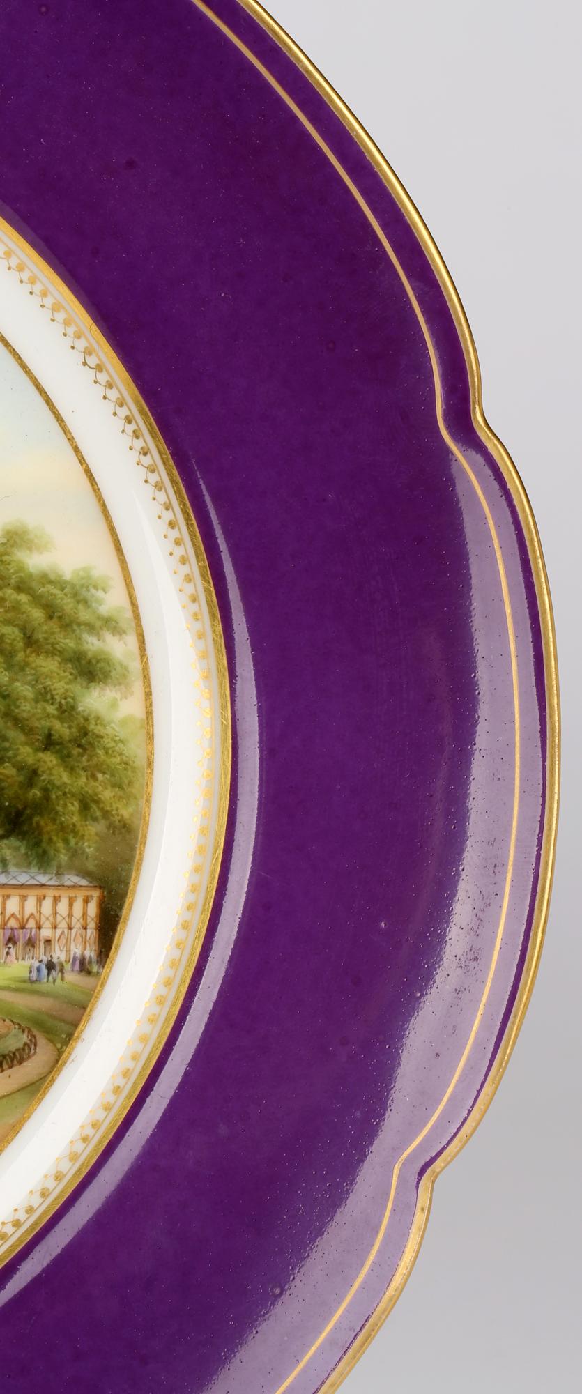 Rococo Assiette de cabinet peinte à la main, Lahoche et Pannier, Palais Royal Paris, France en vente