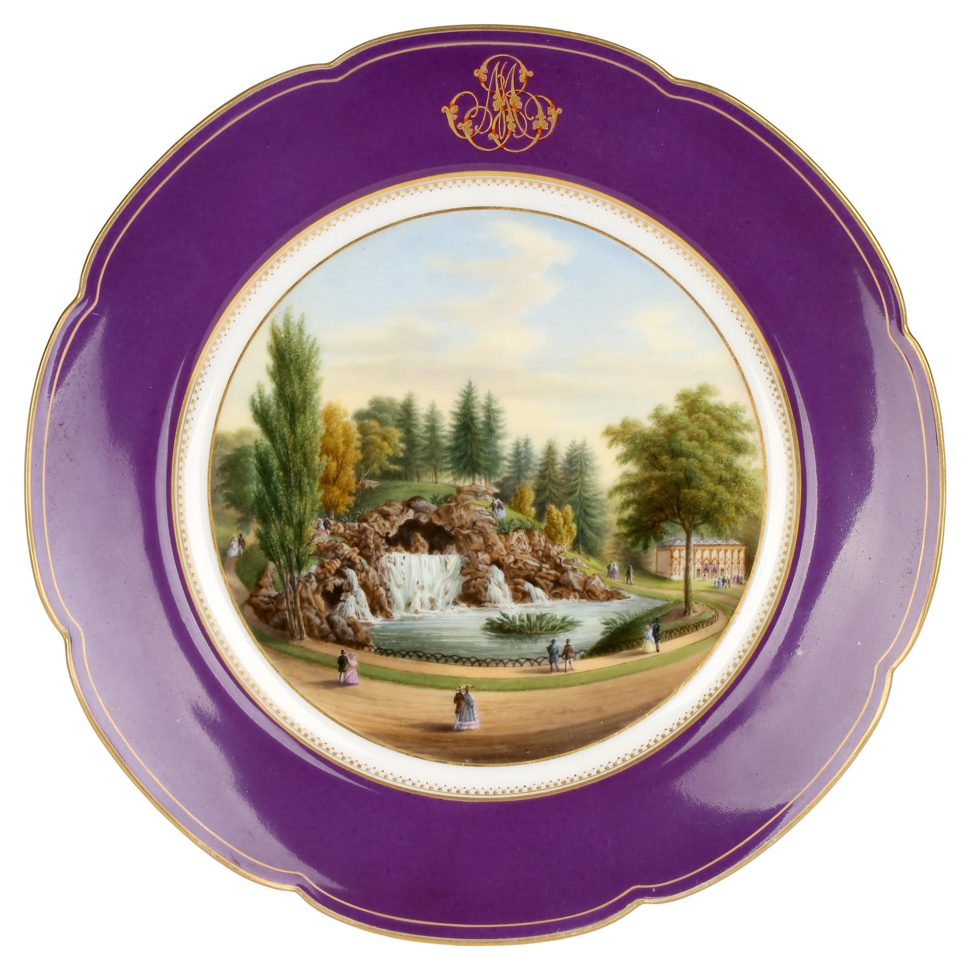 Lahoche et Pannier French Palais Royal Paris Hand Painted Cabinet Plate For Sale