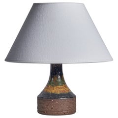 Laholm Keramik, Small Table Lamp, Stoneware, Sweden, 1960s