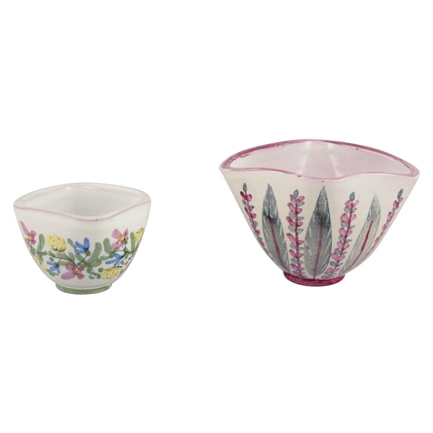Laholm, Sweden. Two small ceramic bowls. Ca. 1970.