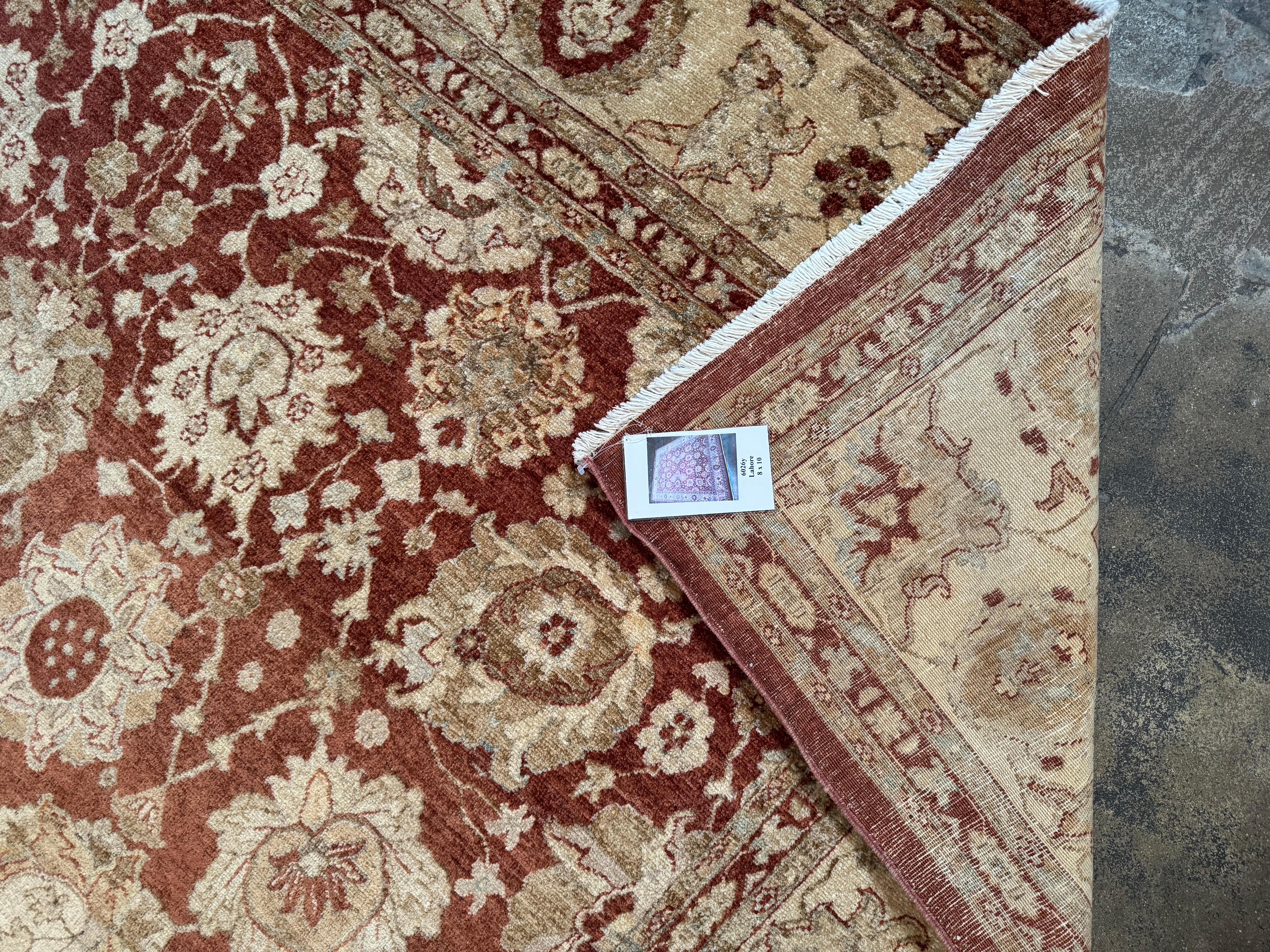 Mid-Century Modern Lahore Hand-Knotted Wool Rug 8