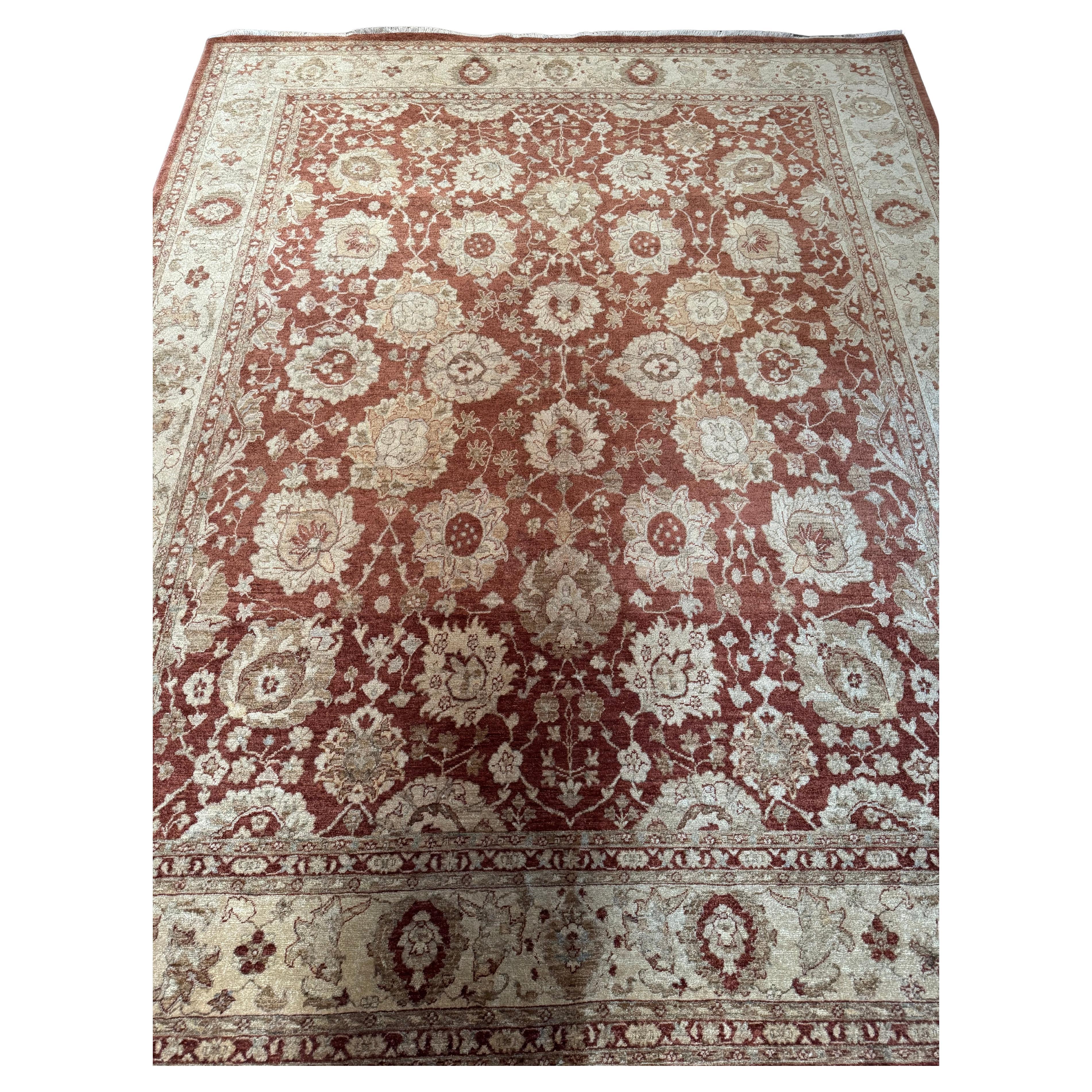 Lahore Hand-Knotted Wool Rug 8" X 10" For Sale