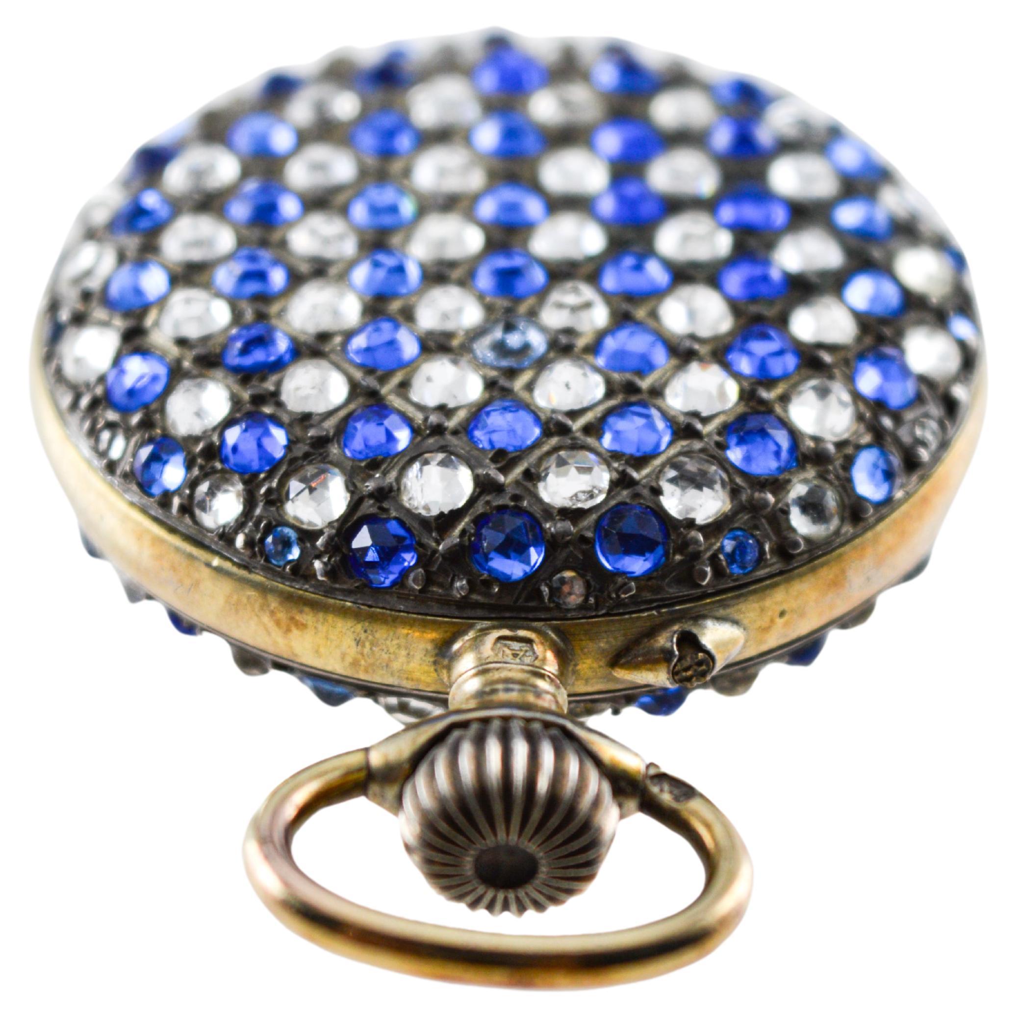 L'Aiglon Swiss Hand Made Sterling Silver with Synthetic Sapphires 1900's For Sale 9