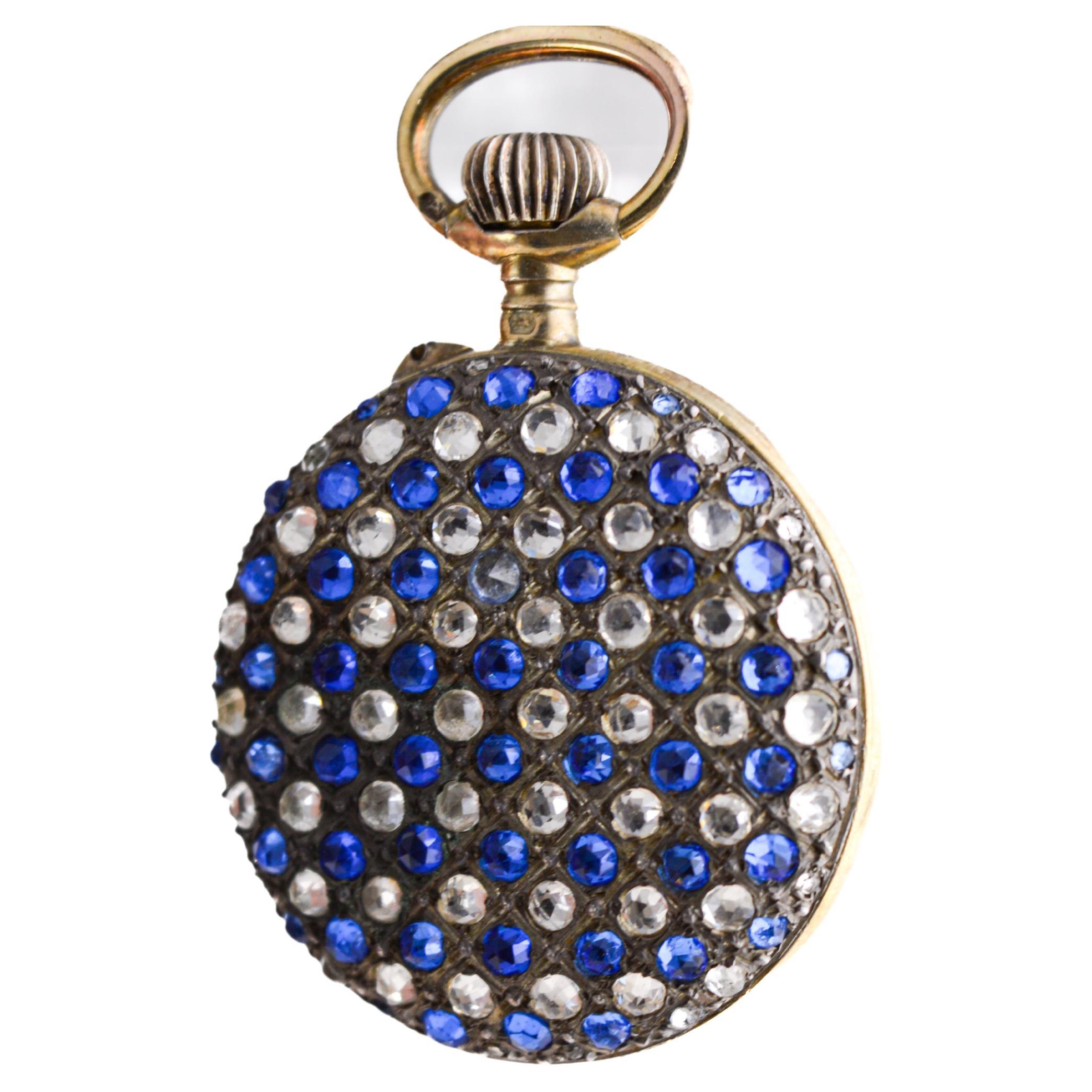 L'Aiglon Swiss Hand Made Sterling Silver with Synthetic Sapphires 1900's For Sale 12