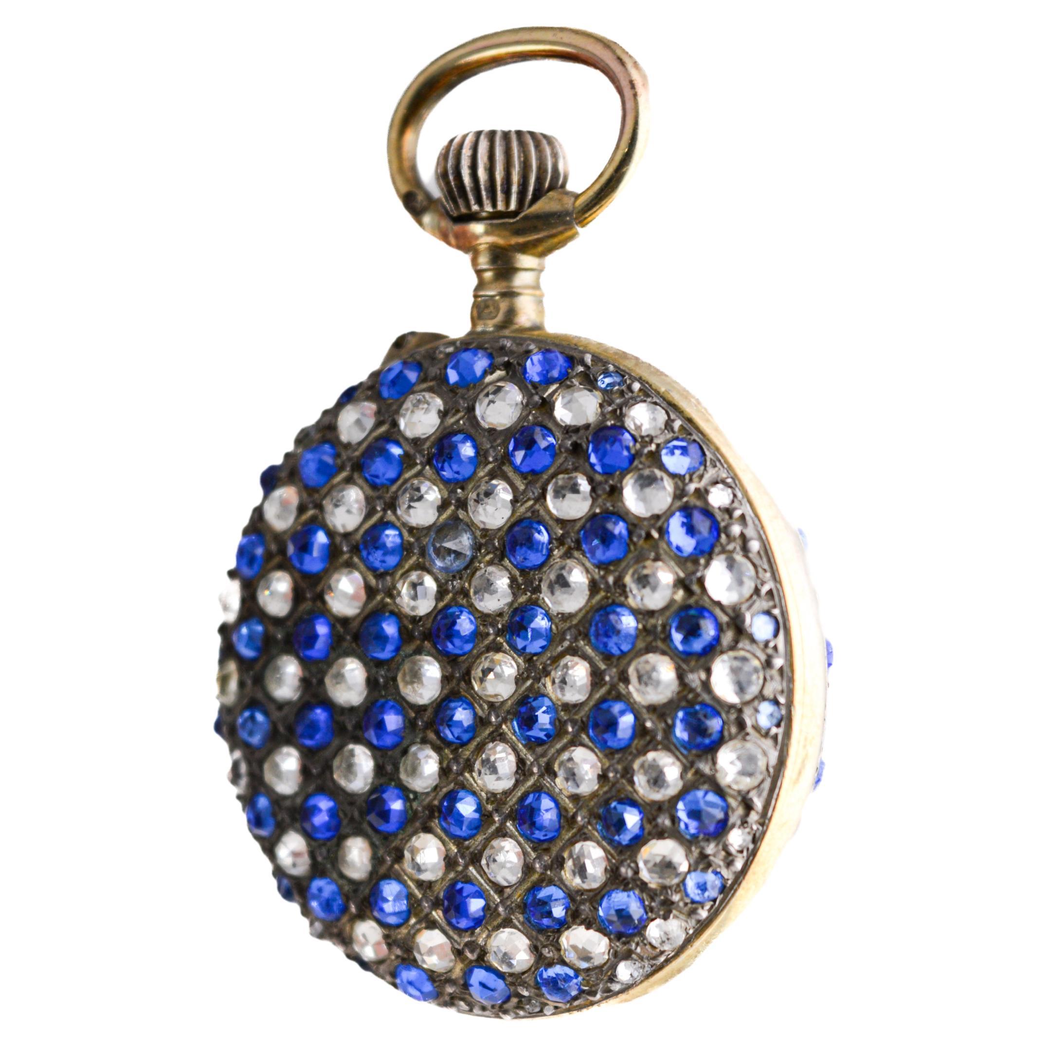 L'Aiglon Swiss Hand Made Sterling Silver with Synthetic Sapphires 1900's For Sale 13