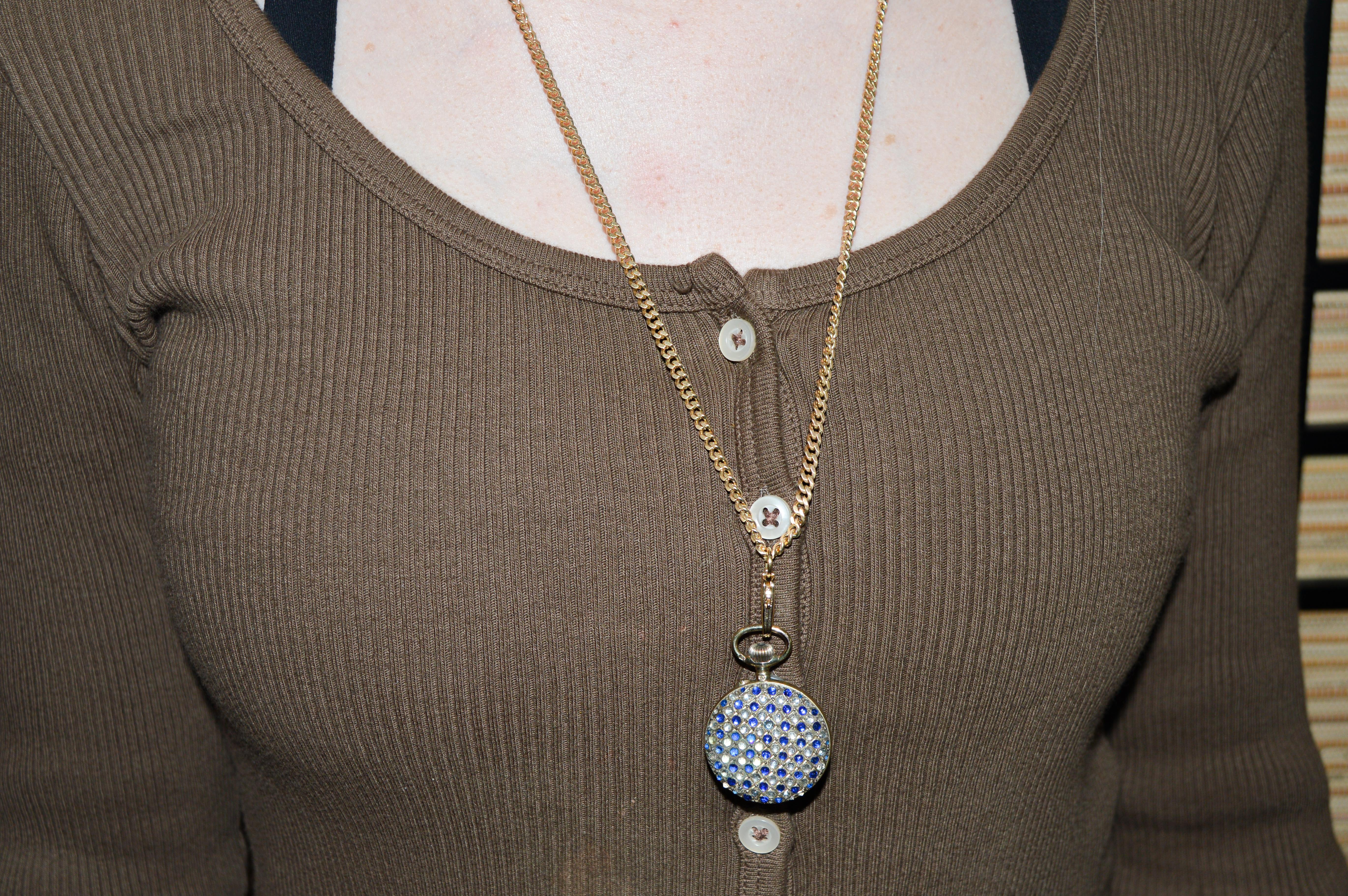 Women's L'Aiglon Swiss Hand Made Sterling Silver with Synthetic Sapphires 1900's For Sale