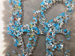 "Come Together - Love (On Grey)" Contemporary Painting with Paper Butterflies