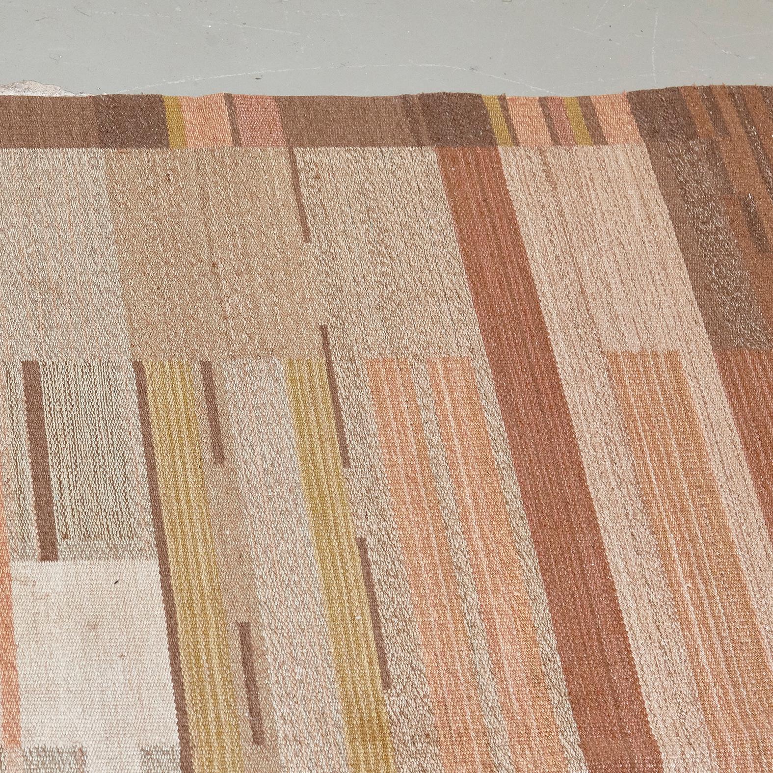 Hand-Woven Laila Karttunen Finnish Flat-Weave Carpet for Kiikan Mattokutomo, 1930s