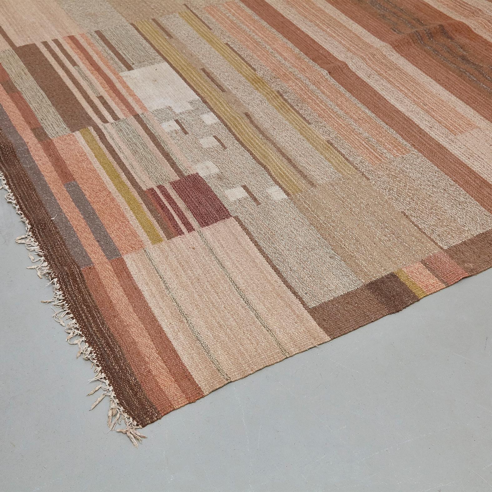 Laila Karttunen Finnish Flat-Weave Carpet for Kiikan Mattokutomo, 1930s 1