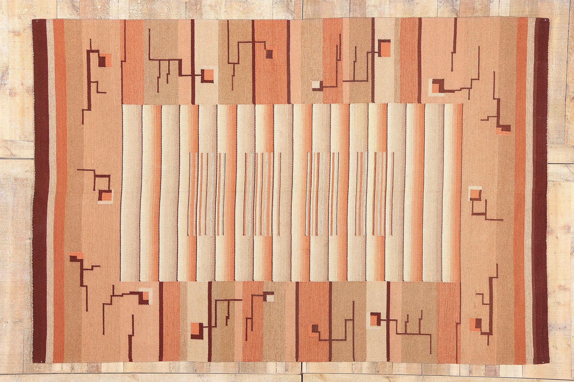 1920's Laila Karttunen Finnish Röllakan for Kiikan Mattokutomo, Art Deco Bauhaus For Sale 9
