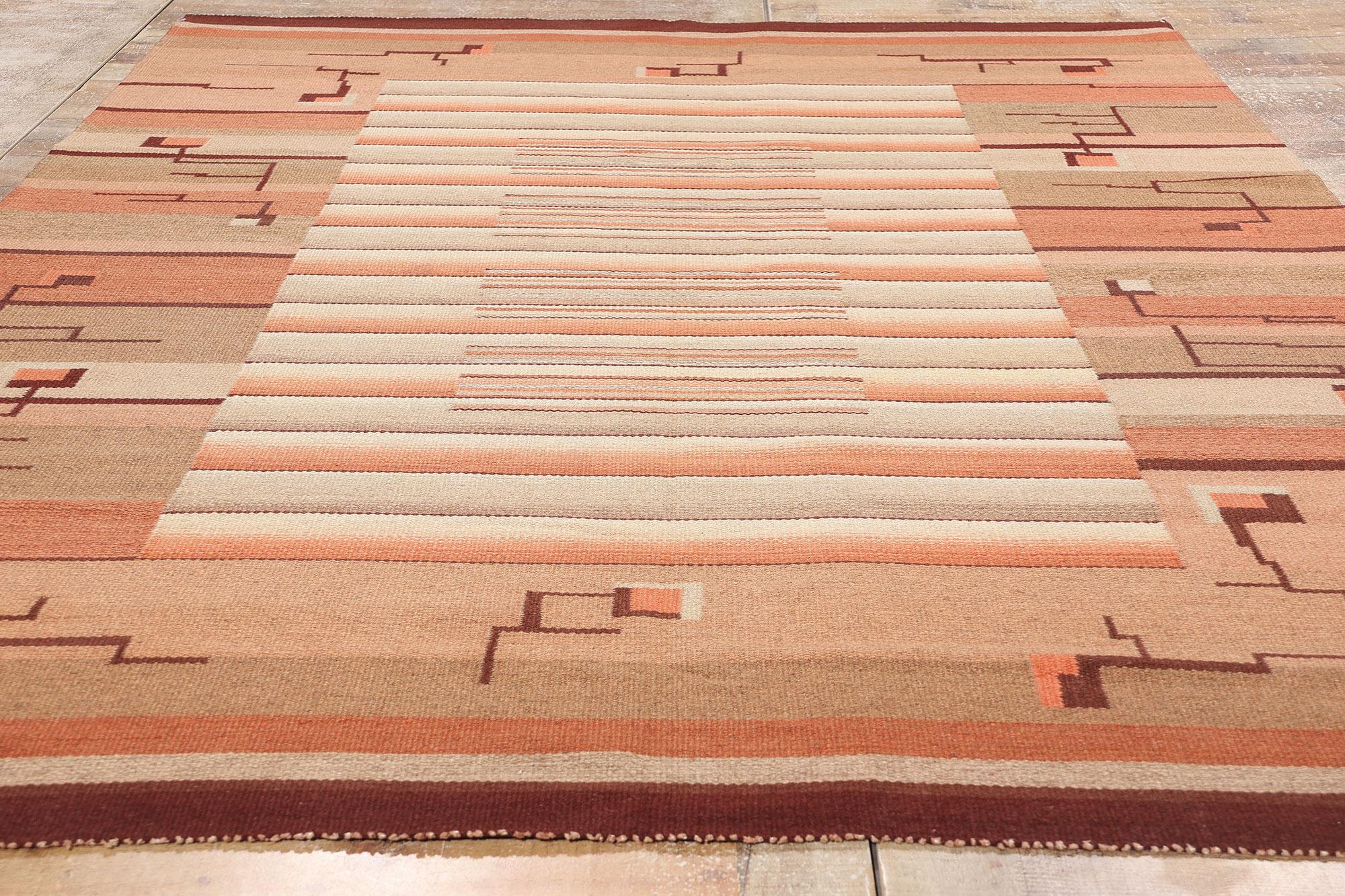 1920's Laila Karttunen Finnish Röllakan for Kiikan Mattokutomo, Art Deco Bauhaus For Sale 7
