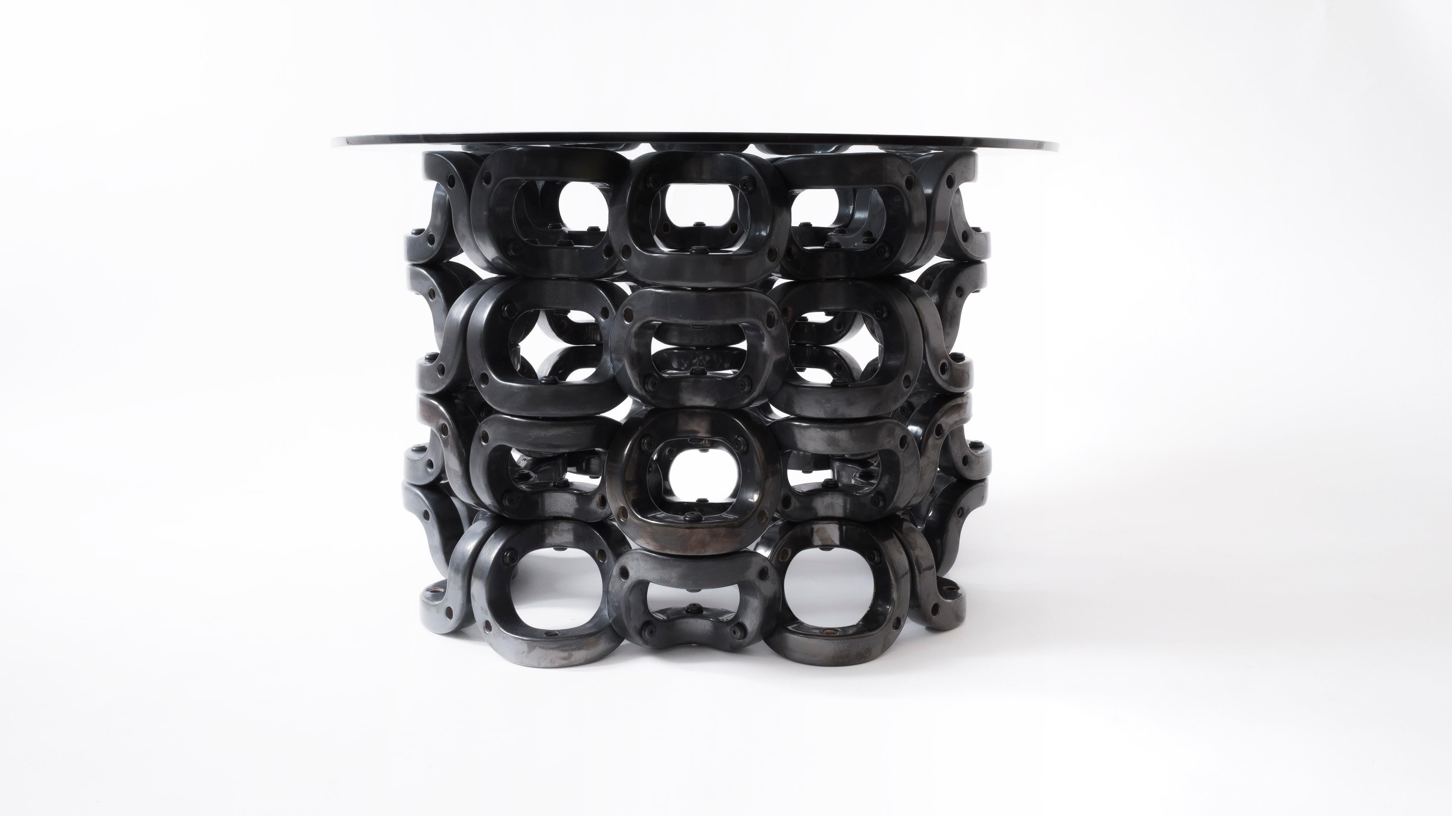 Laila; Modular Geometric Contemporary Ceramic and Glass Table by Pedro Cerisola For Sale 11