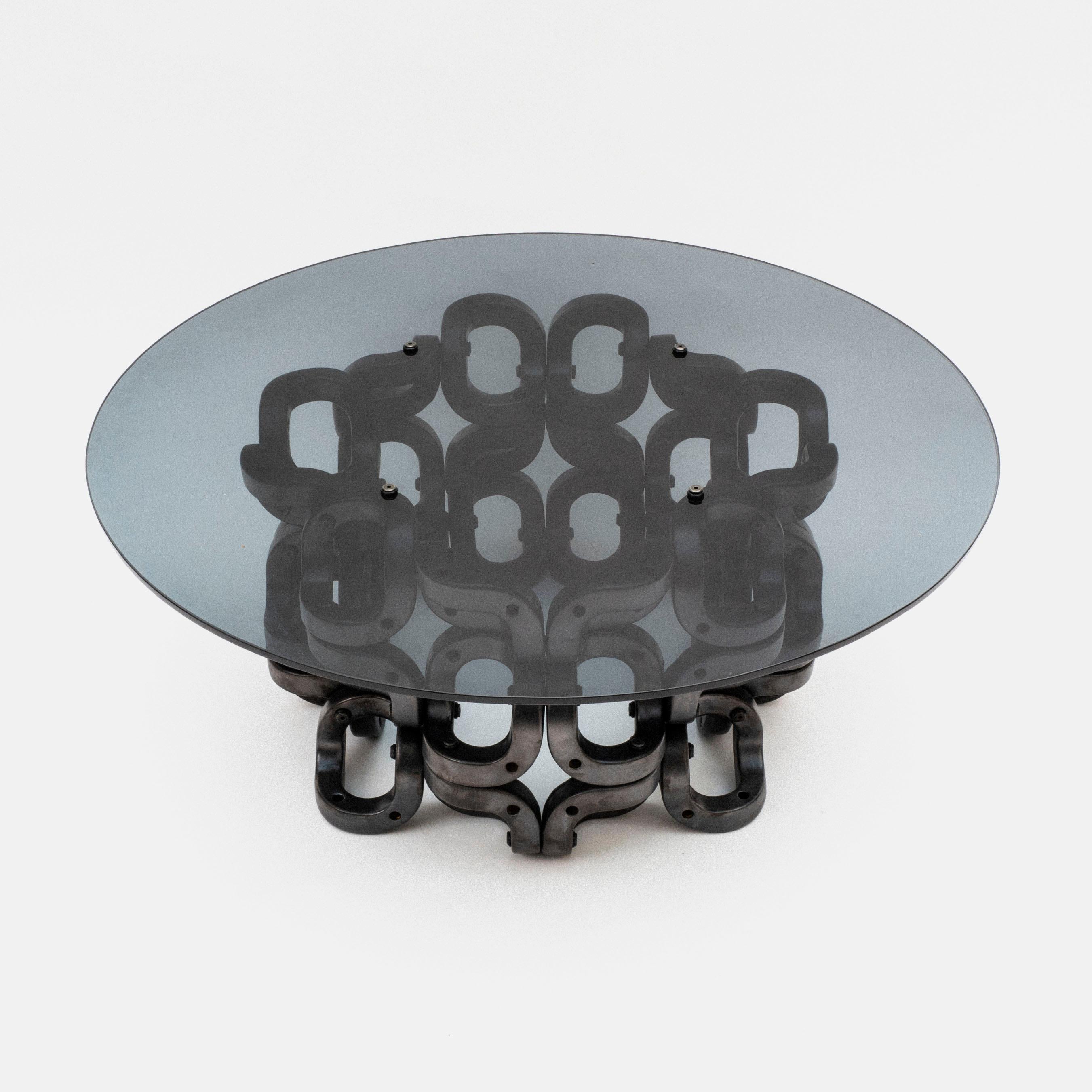 Mexican Laila; Modular Geometric Contemporary Ceramic and Glass Table by Pedro Cerisola For Sale