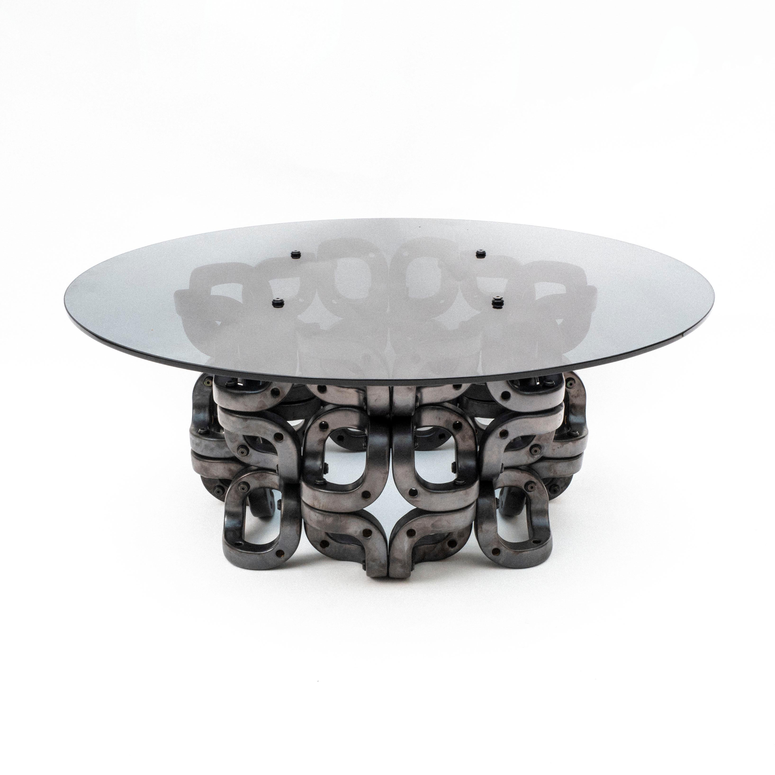 Laila; Modular Geometric Contemporary Ceramic and Glass Table by Pedro Cerisola For Sale 1