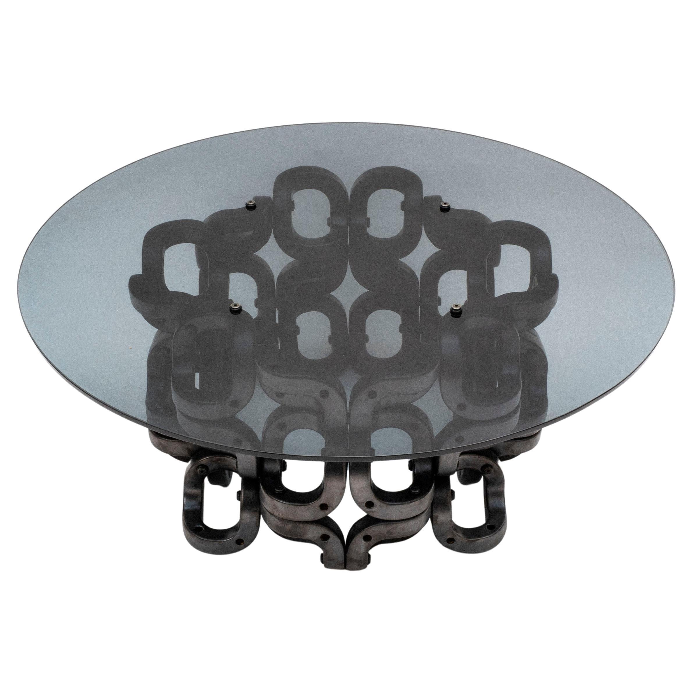 Laila; Modular Geometric Contemporary Ceramic and Glass Table by Pedro Cerisola For Sale