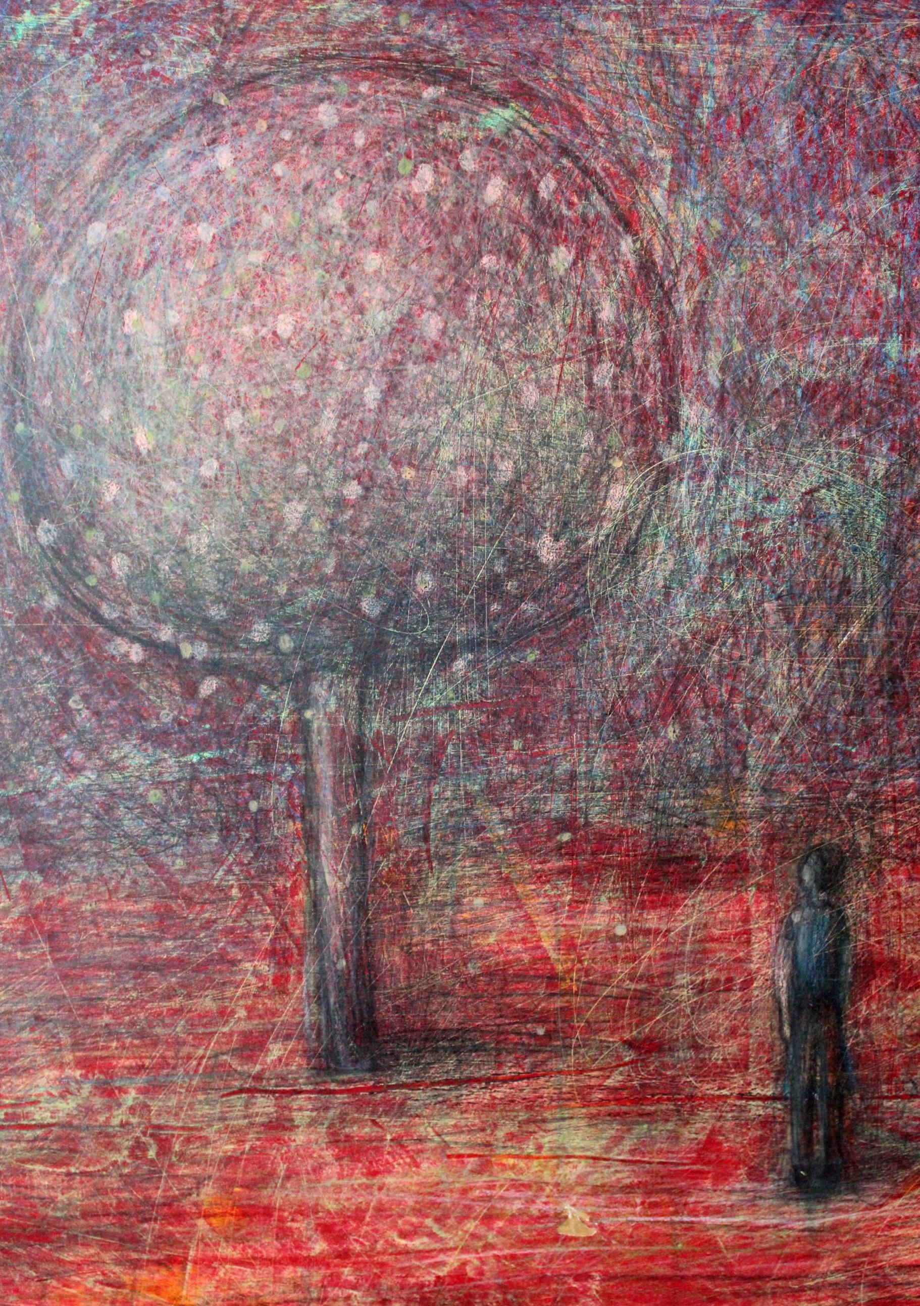 Laima Bikse (1970)
Flowering tree
2001, wood, mixed technique, 42x59 cm
