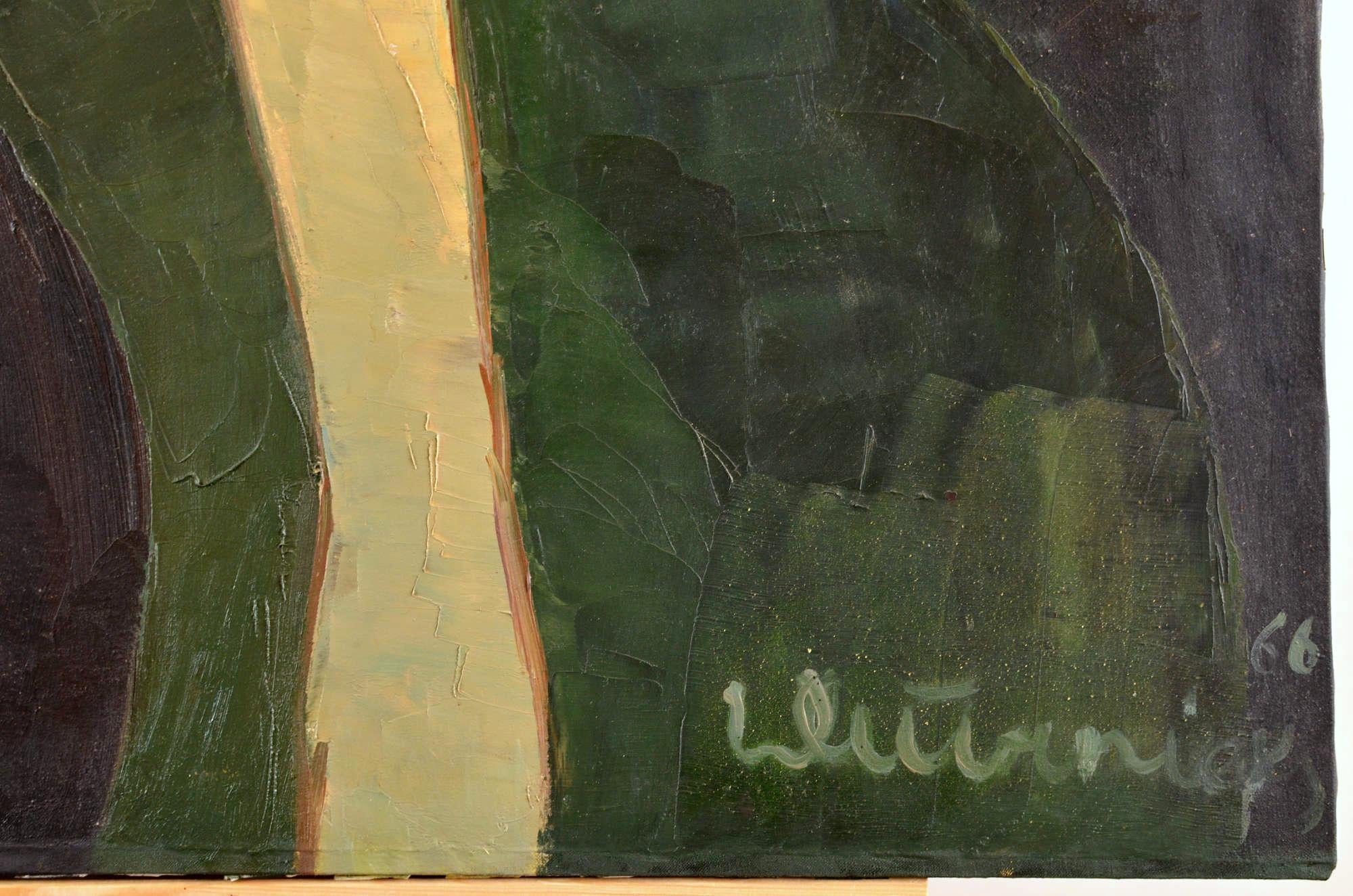 Balerina, 1966. Öl/Leinwand, 92x92 cm (Moderne), Painting, von Laimdots Murnieks