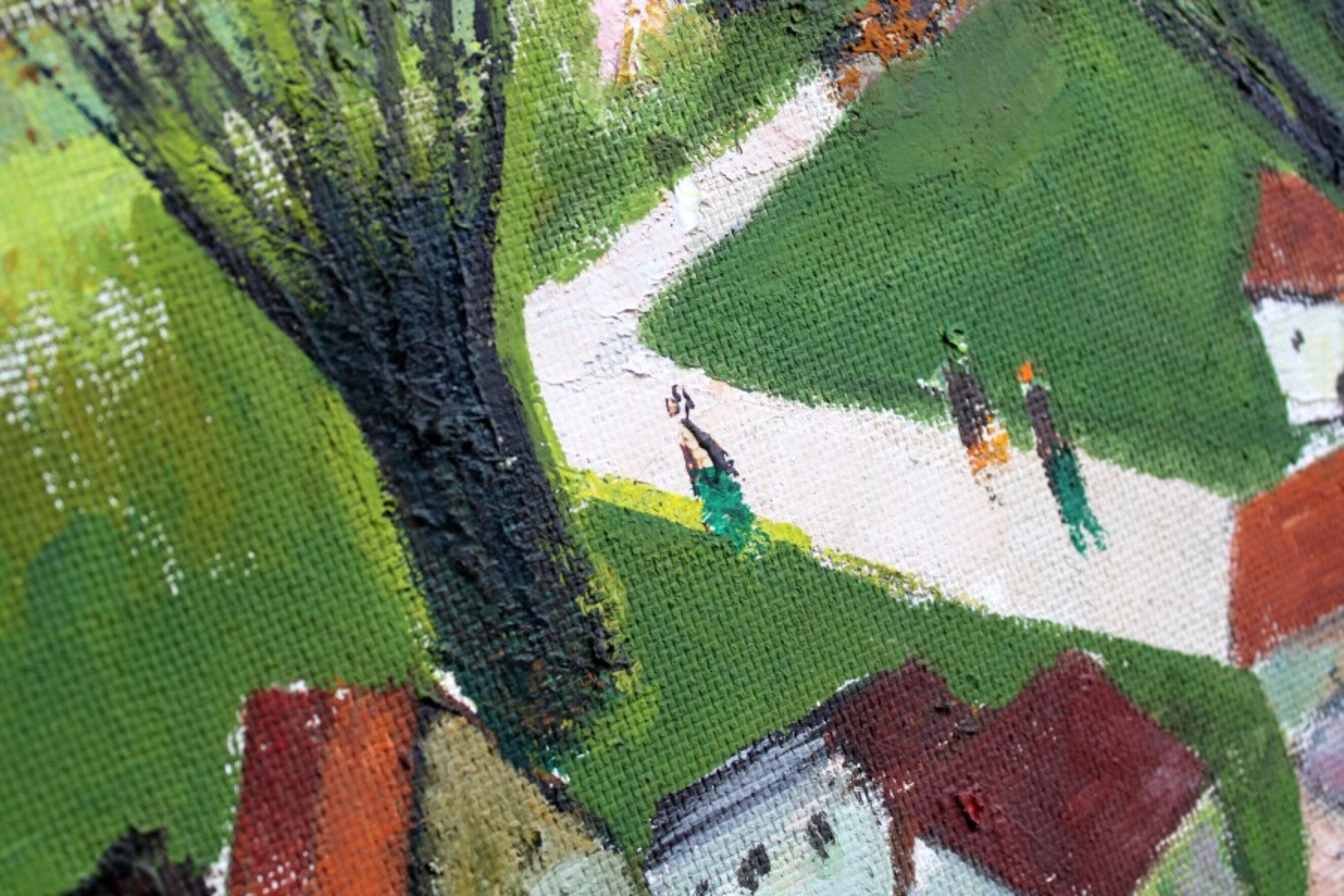 Stadt. Pappe, Öl, 40x50 cm im Angebot 1