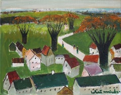 City. Cardboard, oil, 40x50 cm