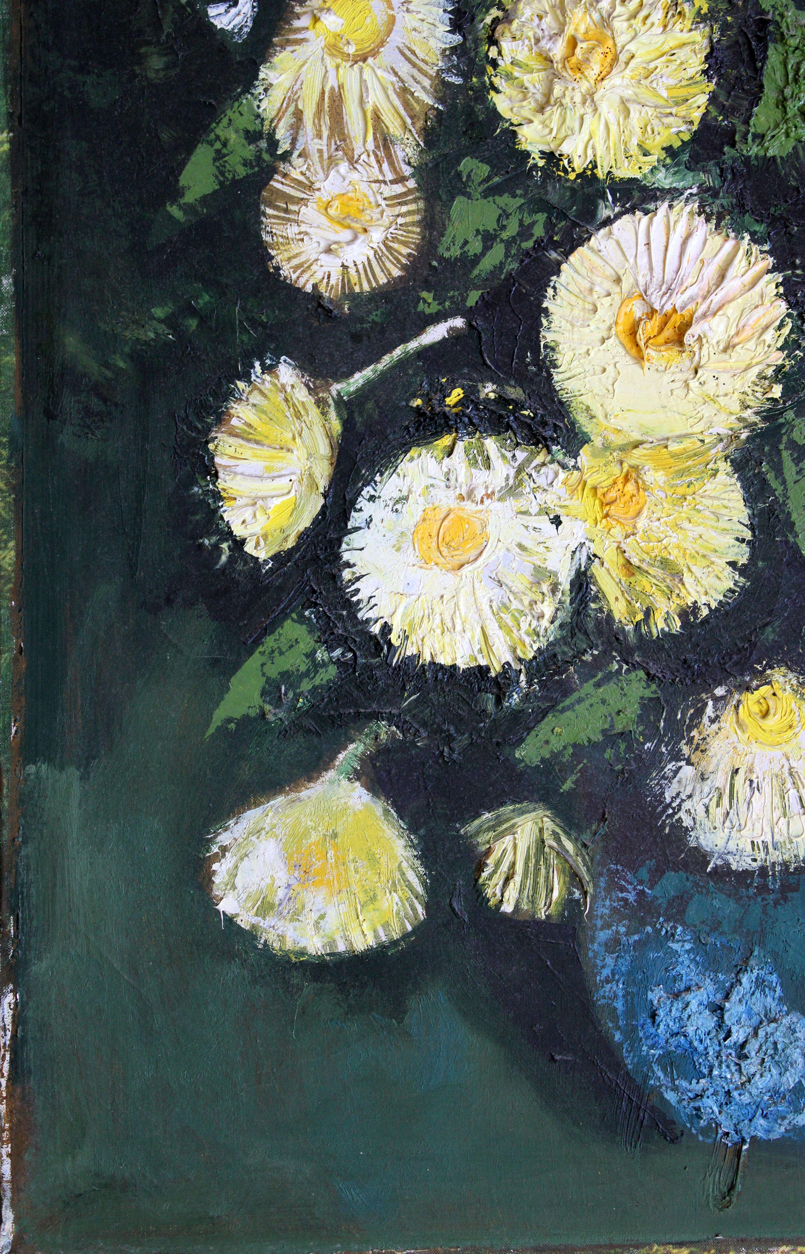 Blumen in einer Vase. Öl auf Leinwand, 66x49 cm im Angebot 5