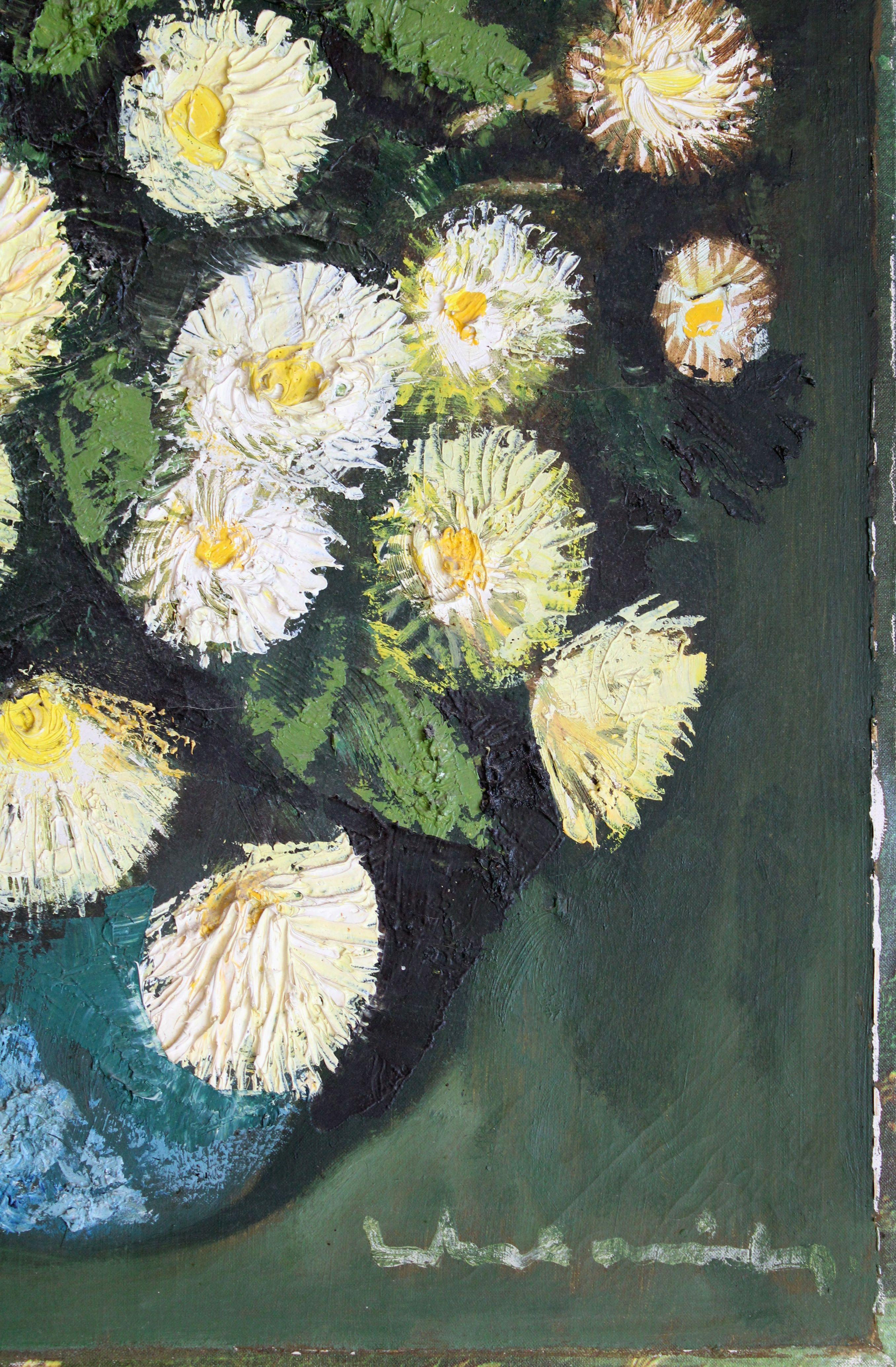 Blumen in einer Vase. Öl auf Leinwand, 66x49 cm im Angebot 6