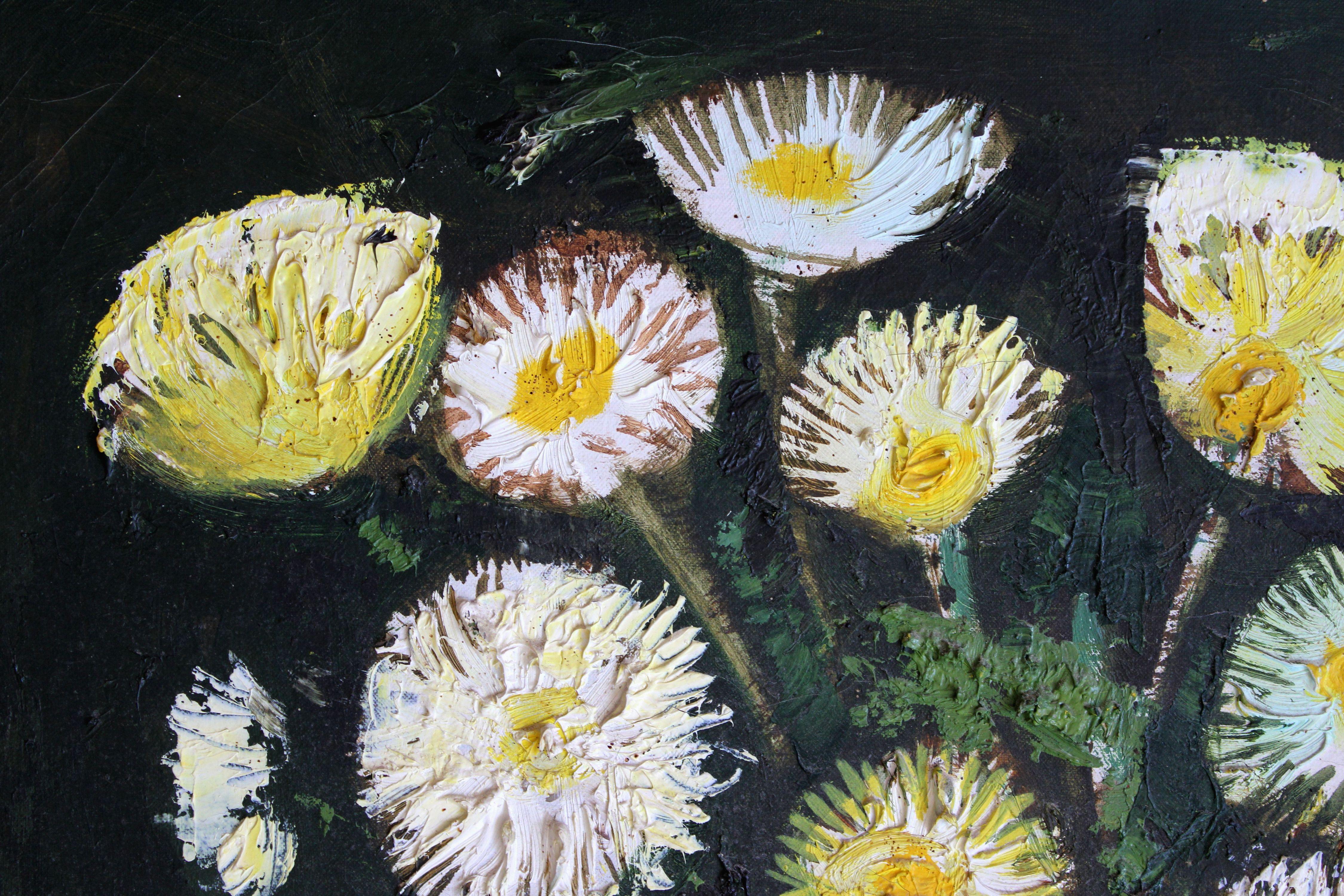 Blumen in einer Vase. Öl auf Leinwand, 66x49 cm – Painting von Laimdots Murnieks