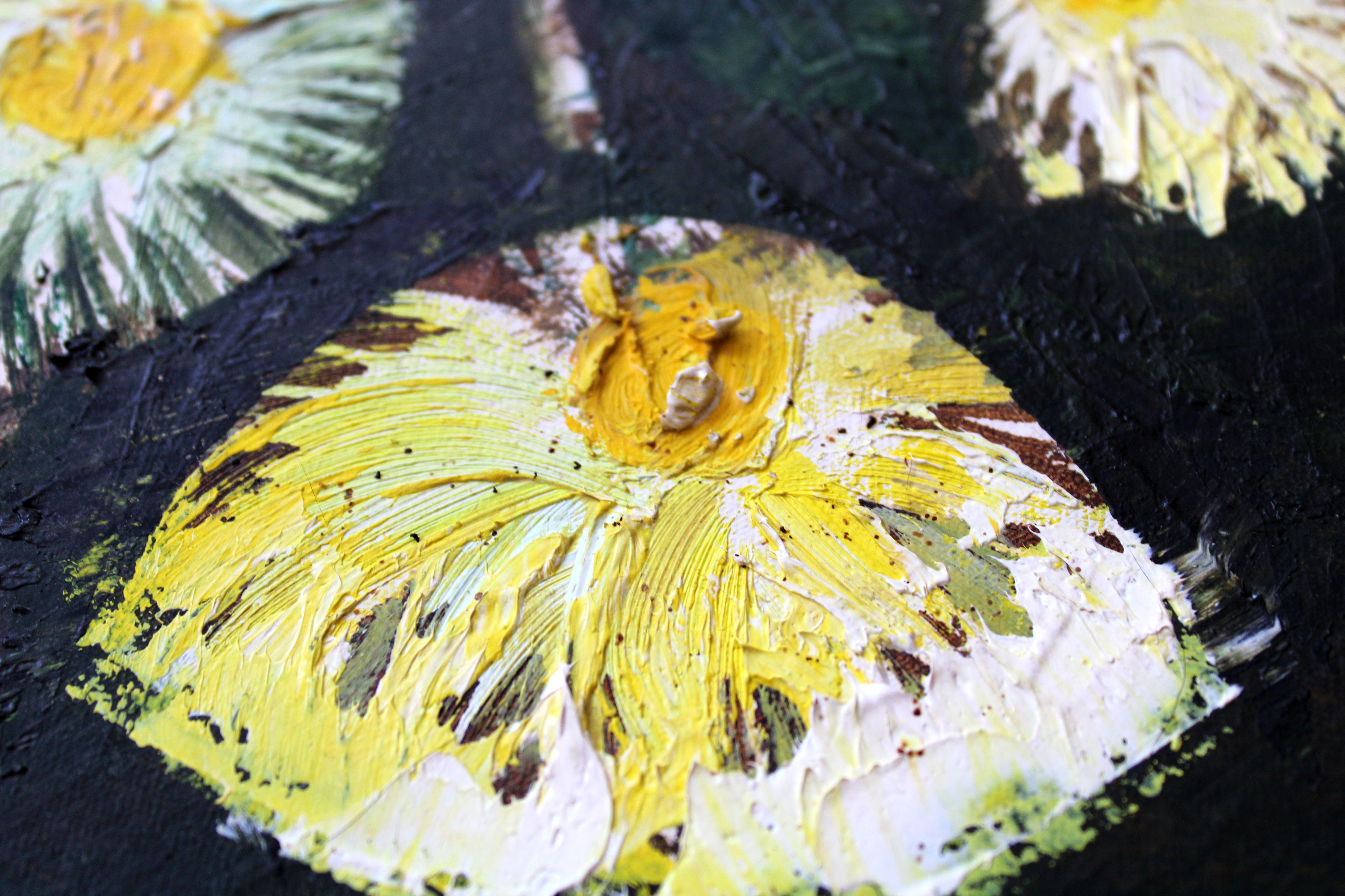 Blumen in einer Vase. Öl auf Leinwand, 66x49 cm im Angebot 1