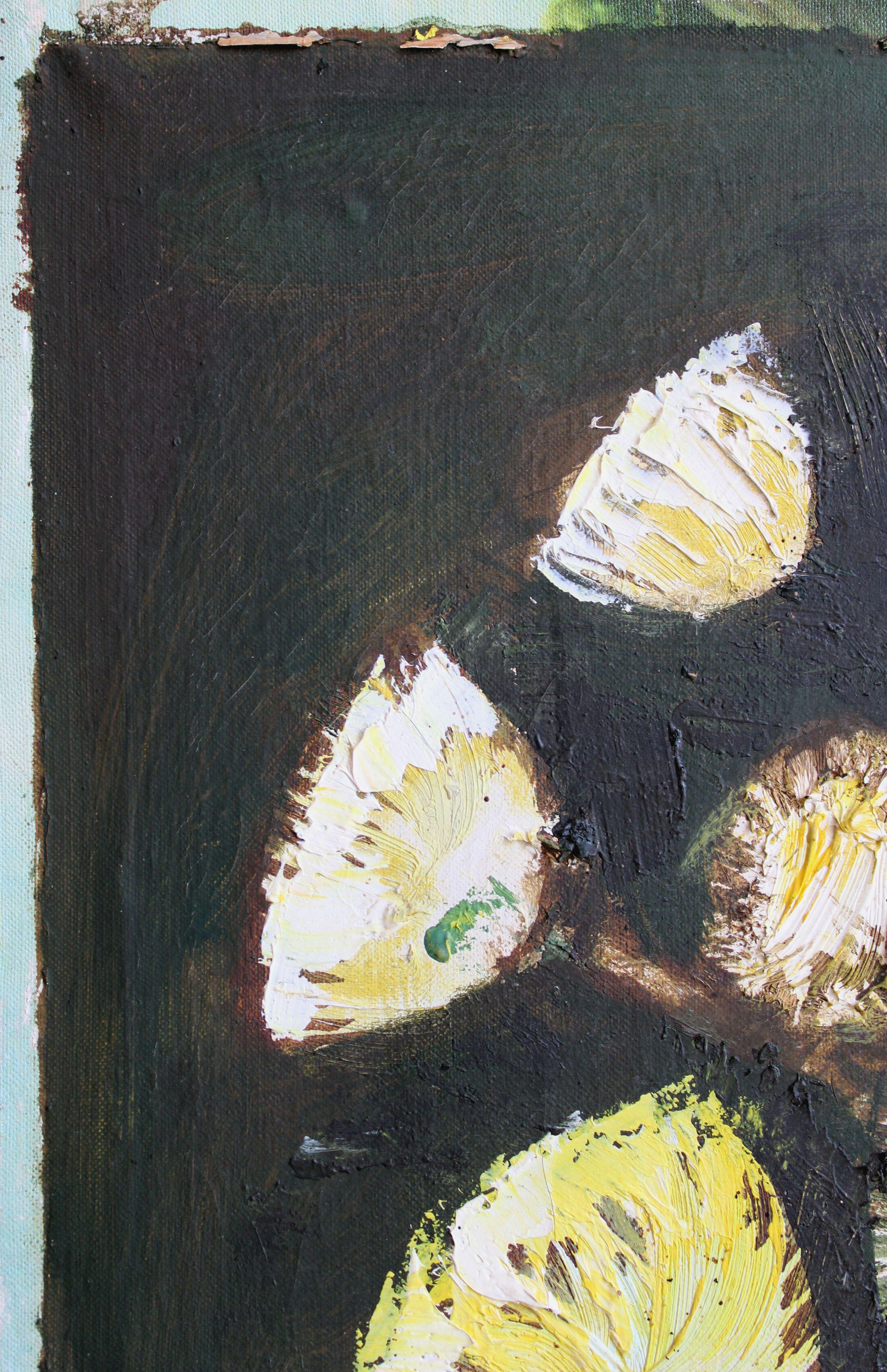 Blumen in einer Vase. Öl auf Leinwand, 66x49 cm im Angebot 2