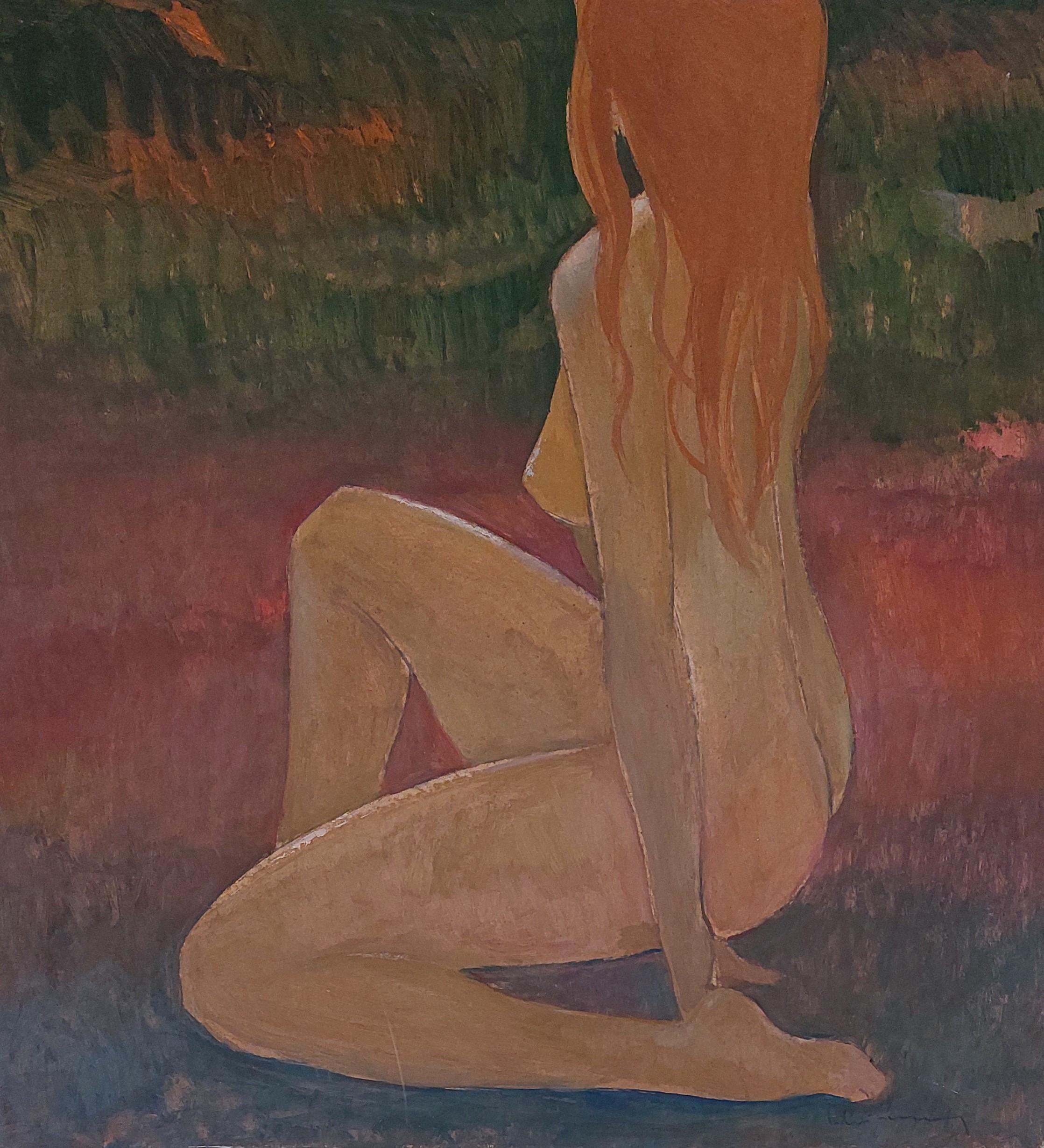 Jeune fille aux cheveux rouges. 1996. Huile sur carton, 90 x83 cm