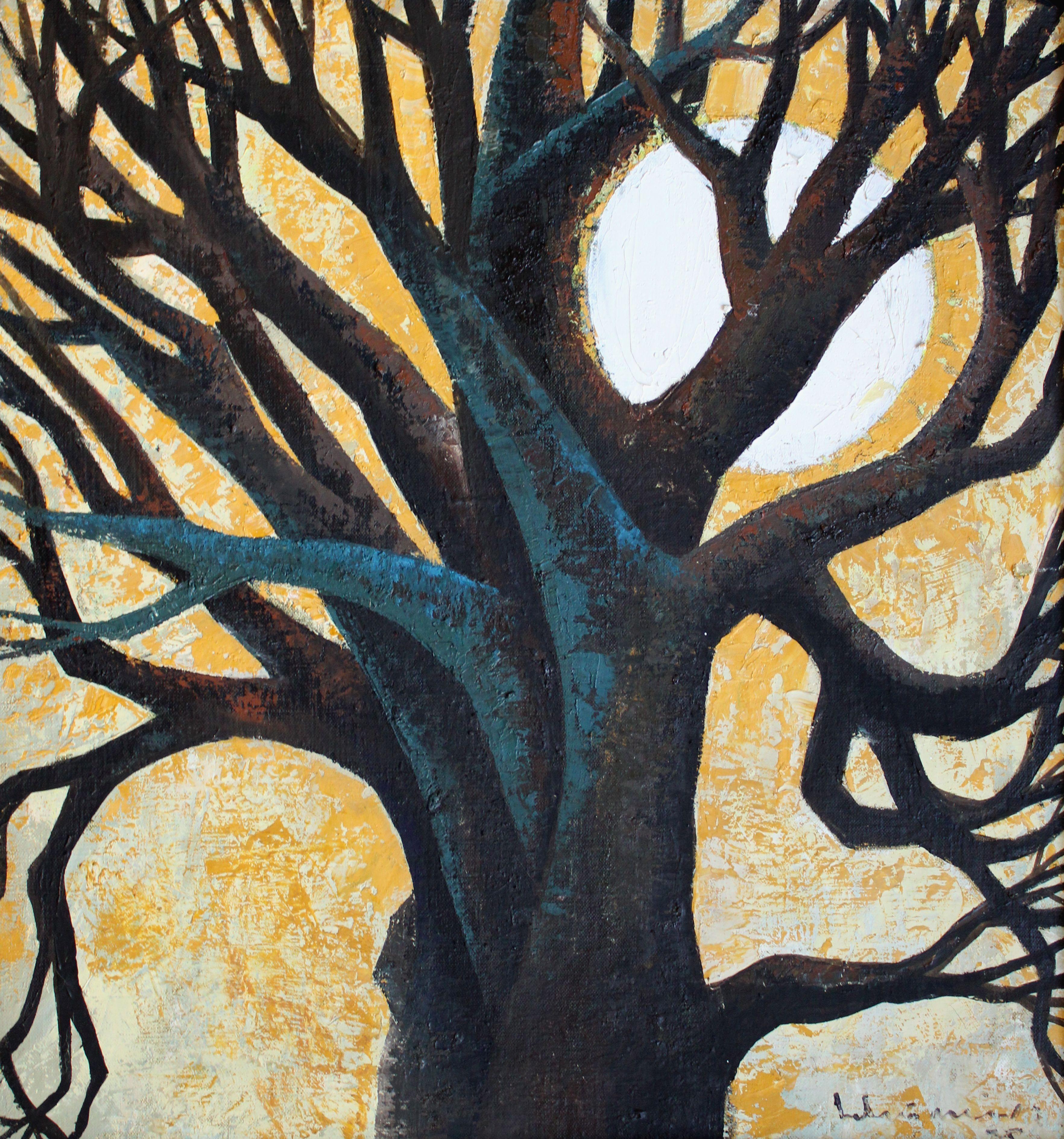 Roble. Óleo sobre lienzo, 70x65 cm - Painting de Laimdots Murnieks
