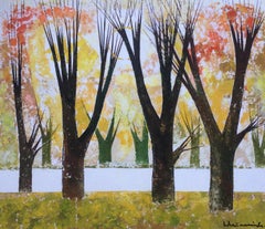 Park in autumn  2002, oil on cardboard, 74x85 cm