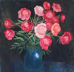 Pivoines  1975. Huile sur toile, 100x92 cm