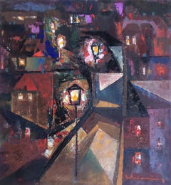 Riga lanterns. 1998, oil on cardboard, 90x83 cm