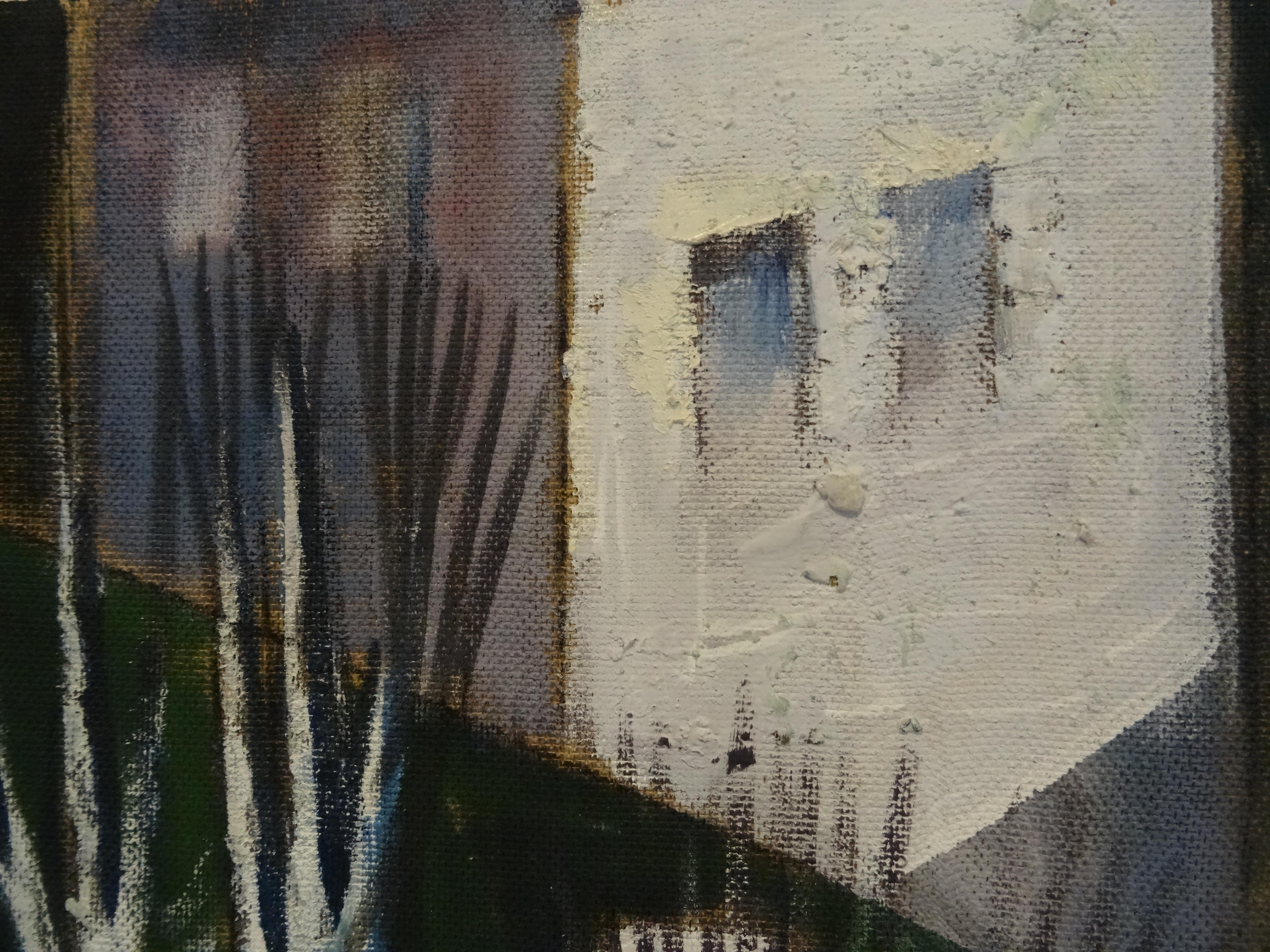 Tejados. 1991, óleo sobre cartón 91x85 cm en venta 1