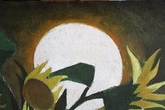 Tournesols. Carton, huile, 87x77 cm