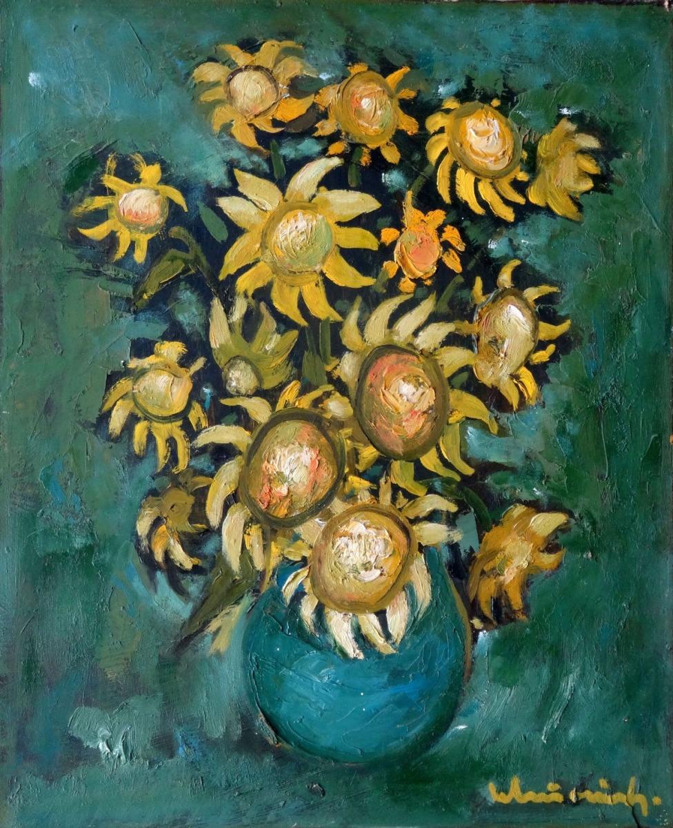 Girasoli  Olio su cartone, 63x52 cm