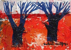 Amanece. Cartón, óleo, 11x16 cm