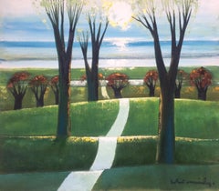 The road to the sun  1996, carton, huile, 74 x85 cm