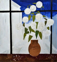 Weiße Blumen. 1975. Öl auf Leinwand, 100 x 92 cm, Öl