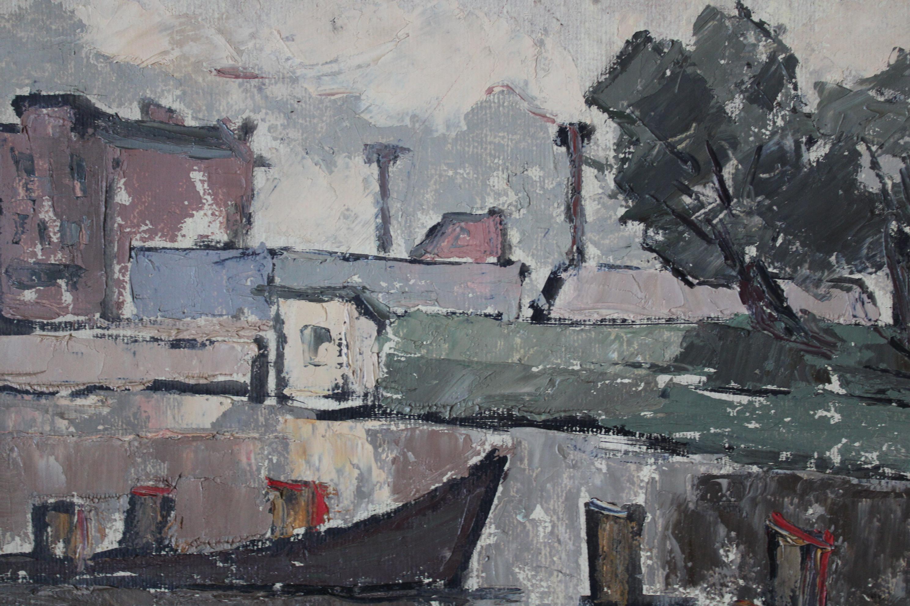 Costi dei canali - Landscape Painting Grigio di  Laimonis Bubieris