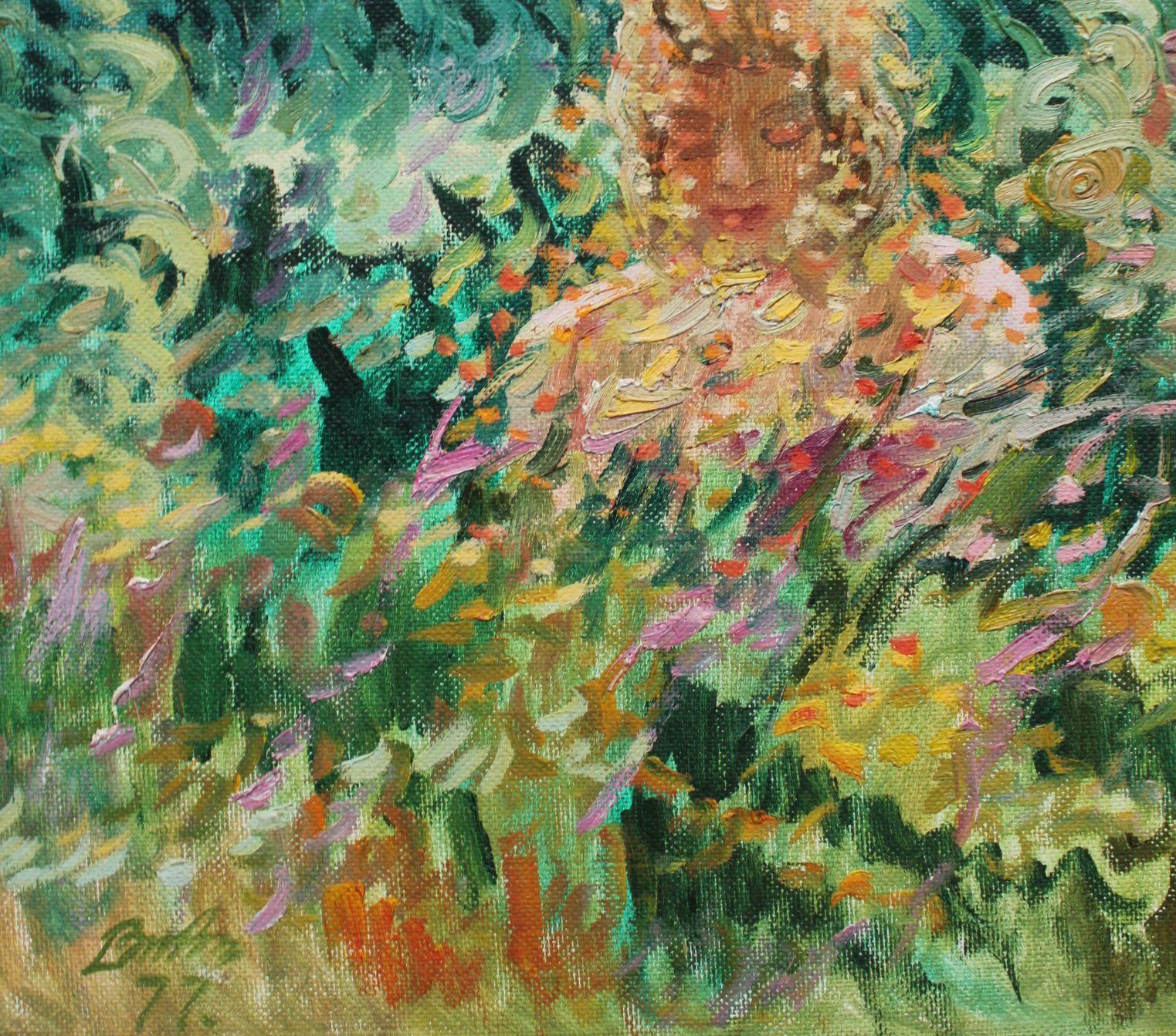 Ragazza con fauno - Painting Impressionismo di  Laimonis Bubieris