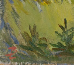 En las dunas junto al mar. Finales del siglo XX. Cartón, óleo. 35 x 49 cm