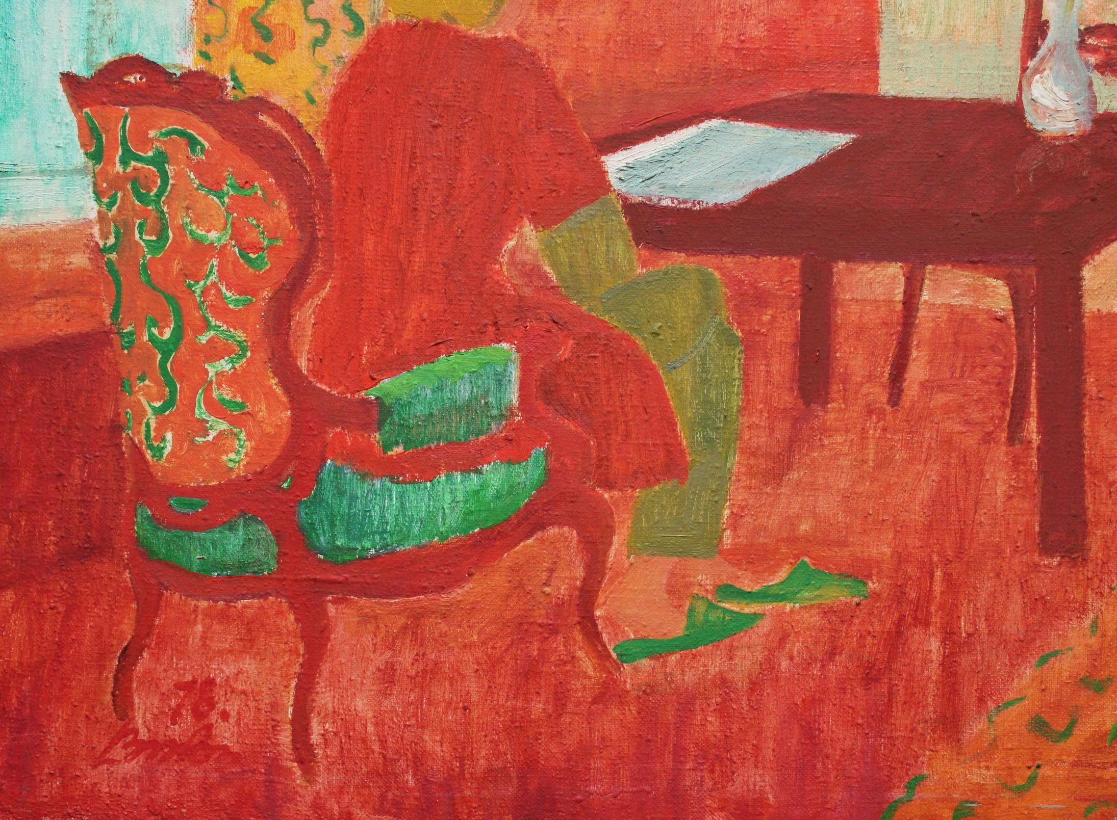 Scène intérieure - Impressionnisme Painting par  Laimonis Bubieris
