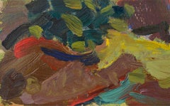 Landschaft mit einem Fluss. 1960er Jahre. Karton, Öl. 51 × 70 cm