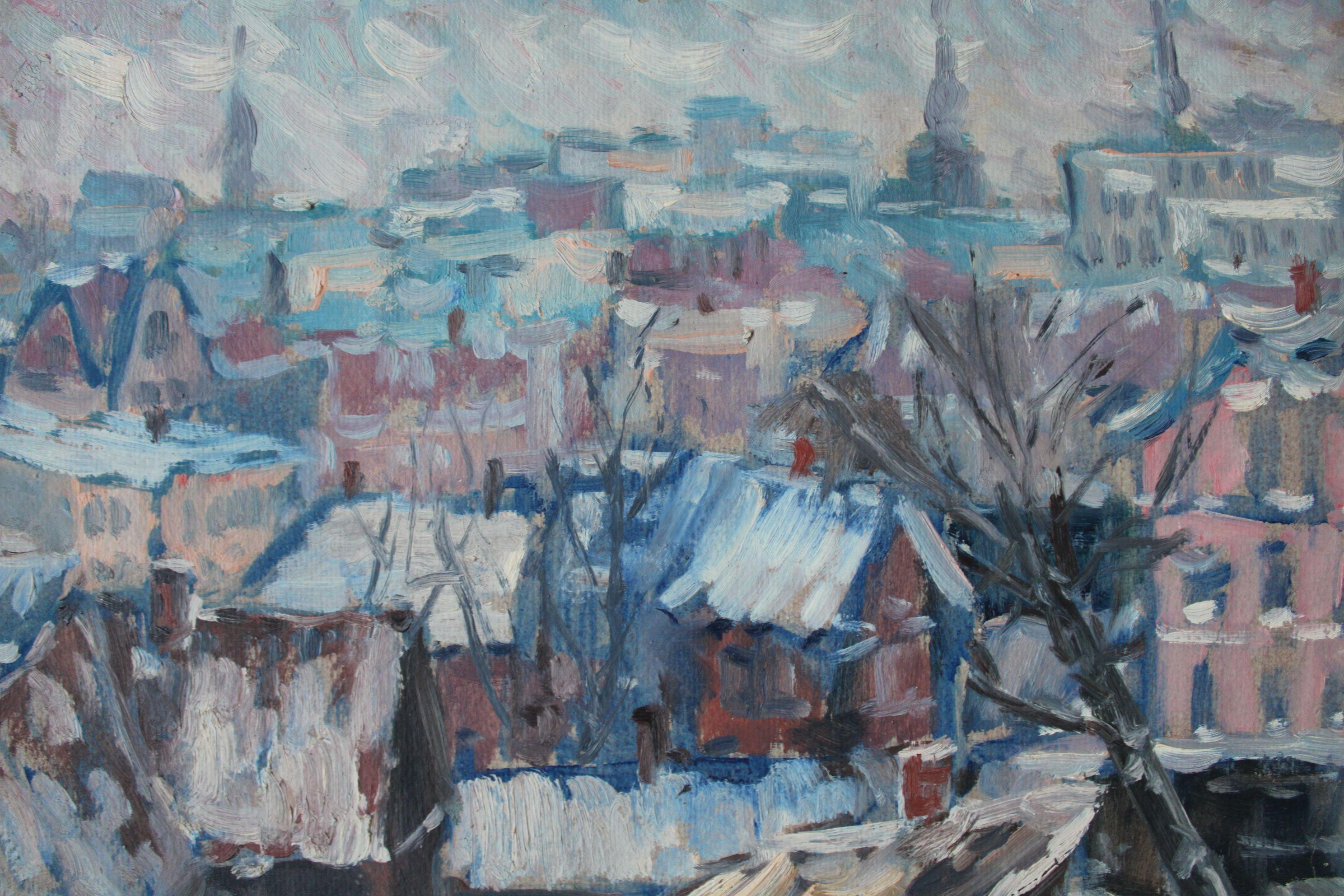 Tejados de la ciudad - Painting de  Laimonis Bubieris