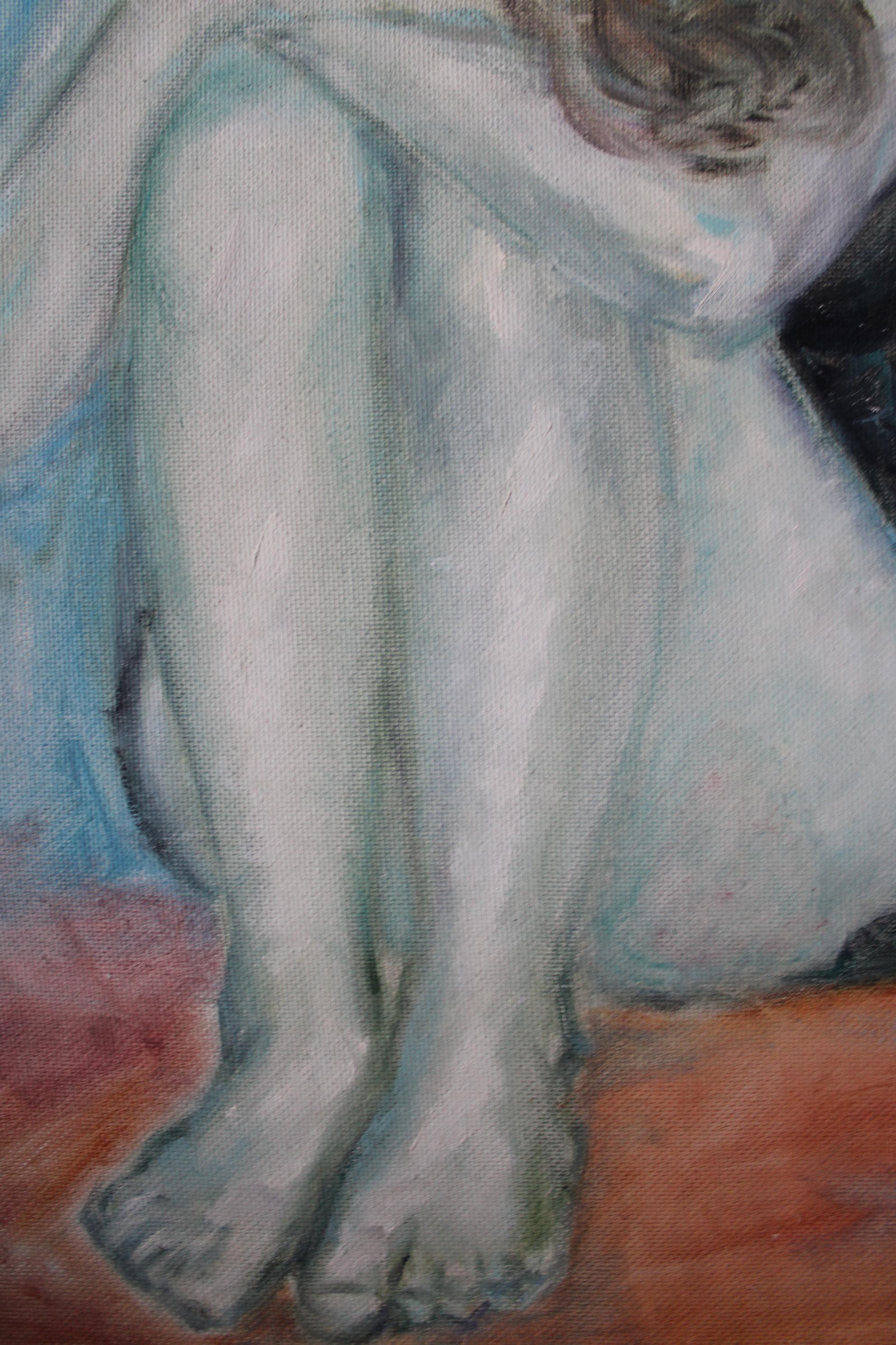 Sitzendes Mädchen (Impressionismus), Painting, von  Laimonis Bubieris