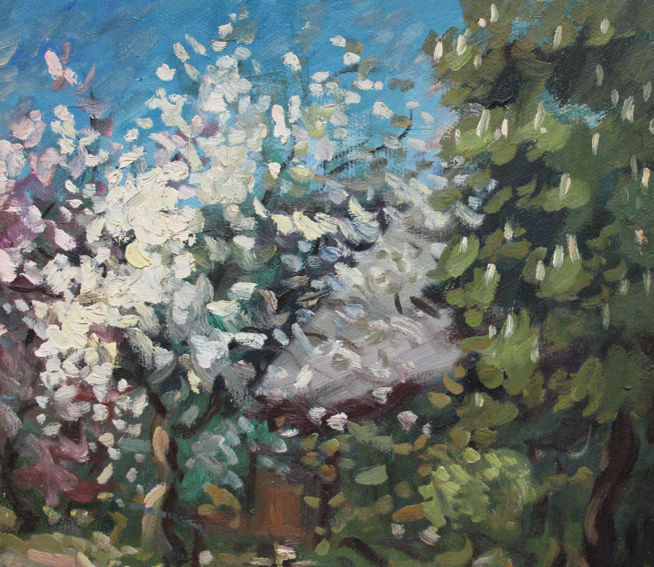 Spring mood - Black Landscape Painting by  Laimonis Bubieris