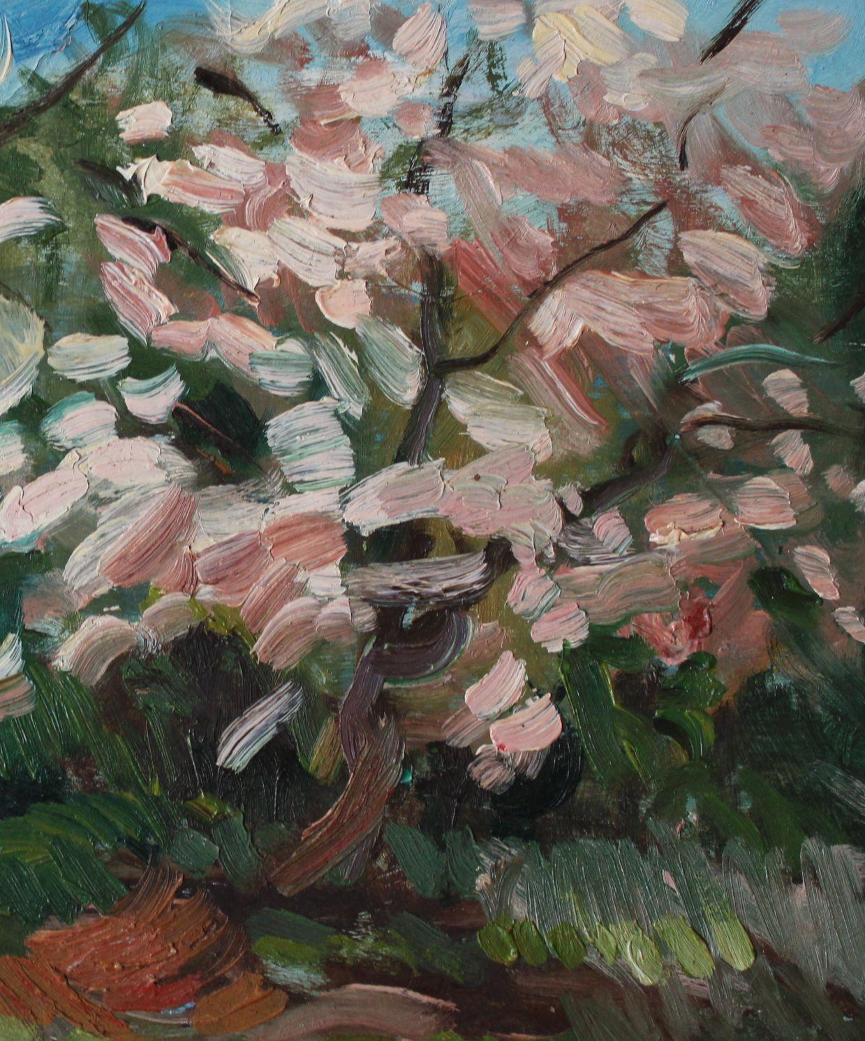 Two flowering trees - Painting by  Laimonis Bubieris