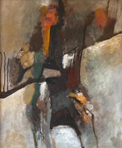 Lain Singh Bangdel - Untitled 1968 - Oil on canvas - Colorful Abstract NEPALESE